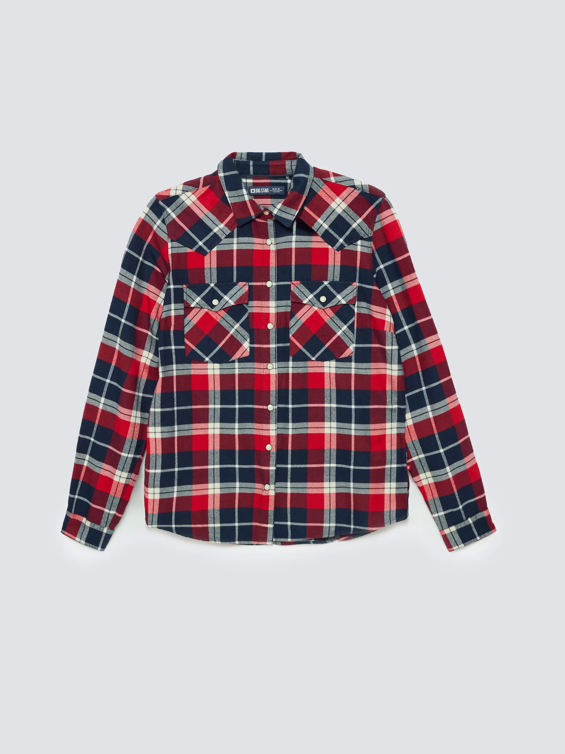 Koszula damska flanelowa z kratę czerwono-granatowa Hiri 603