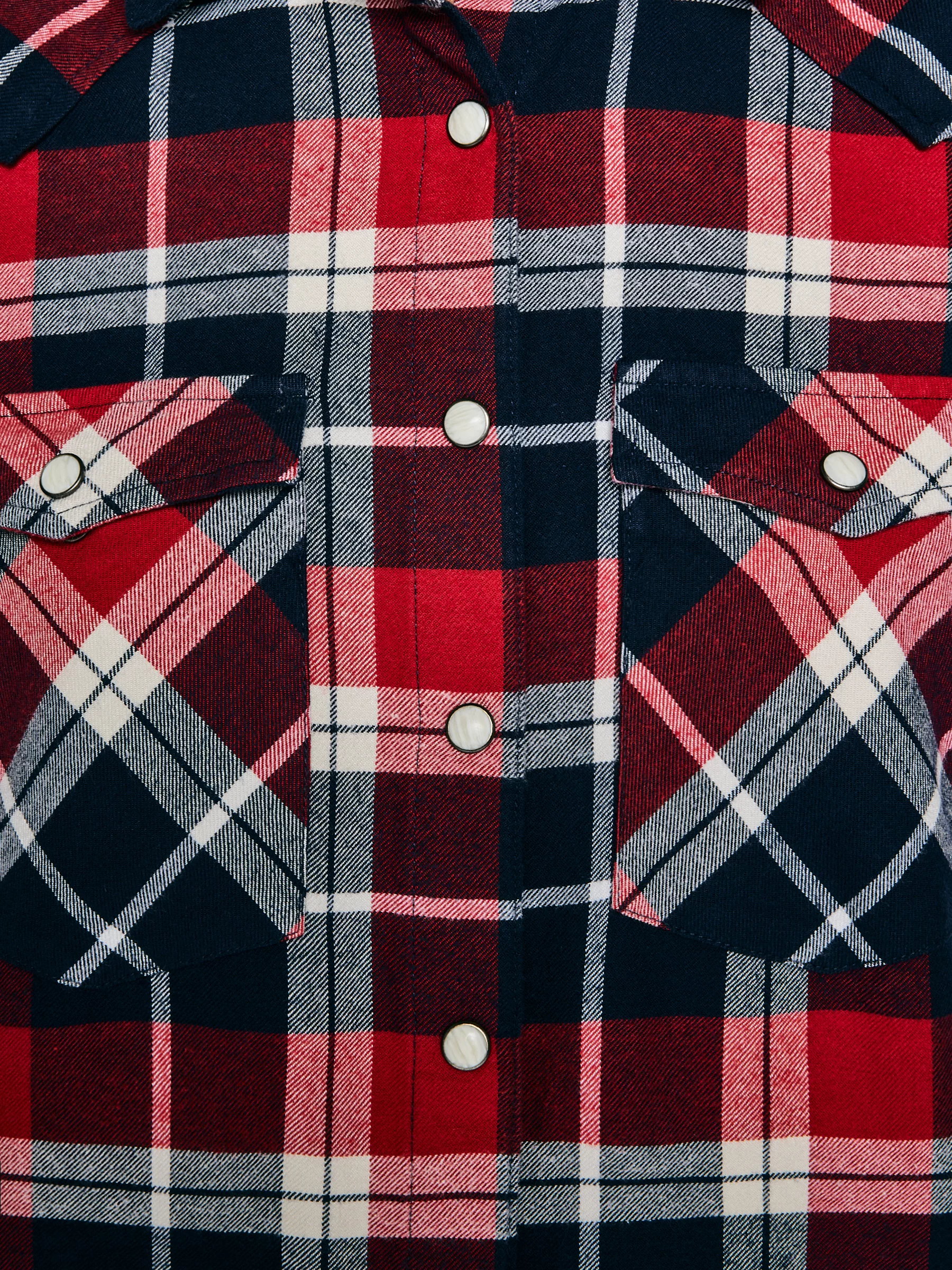 Koszula damska flanelowa z kratę czerwono-granatowa Hiri 603