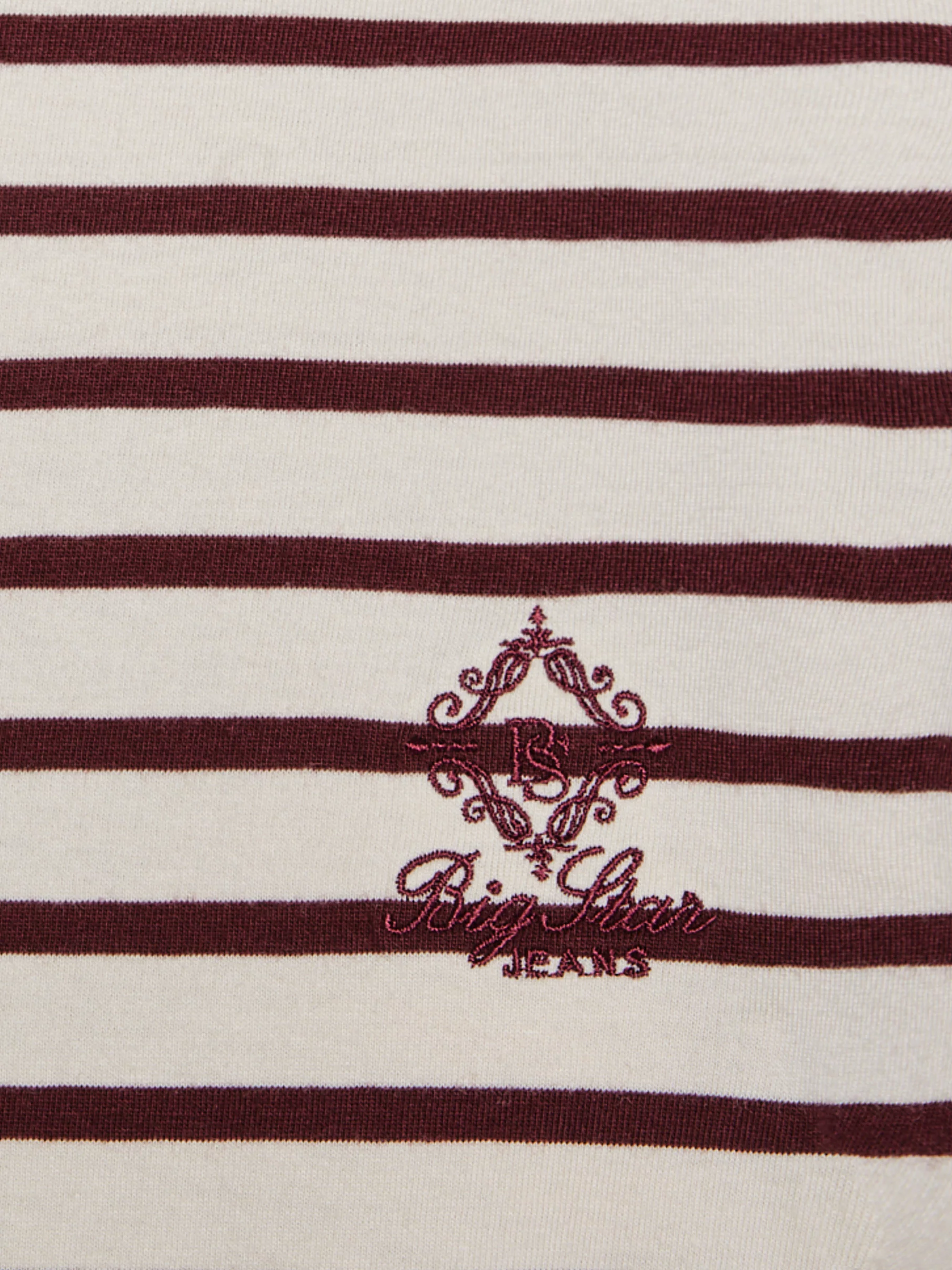 Bluzka damska w paski beżowo-bordowe Alerra 604