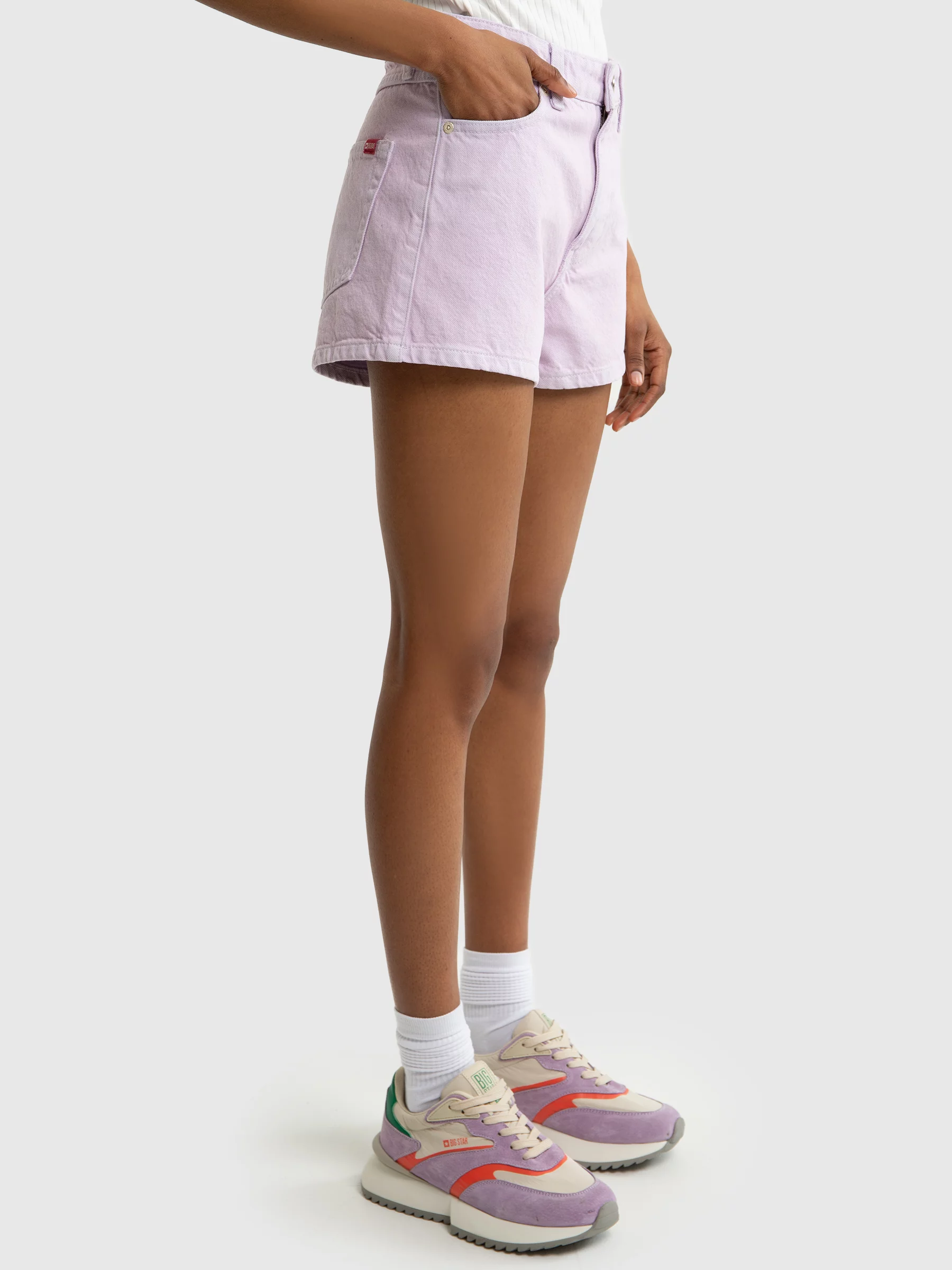 Szorty damskie jeansowe fioletowe Katie 850