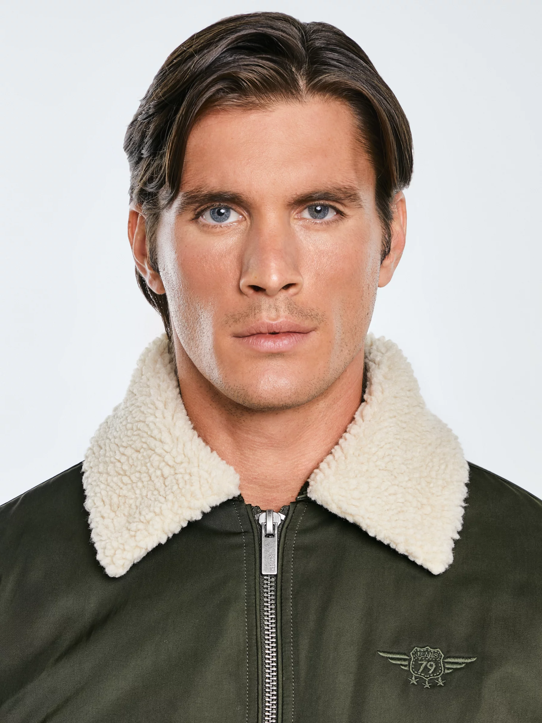 Kurtka męska bomber z kożuszkiem khaki Getnew 303