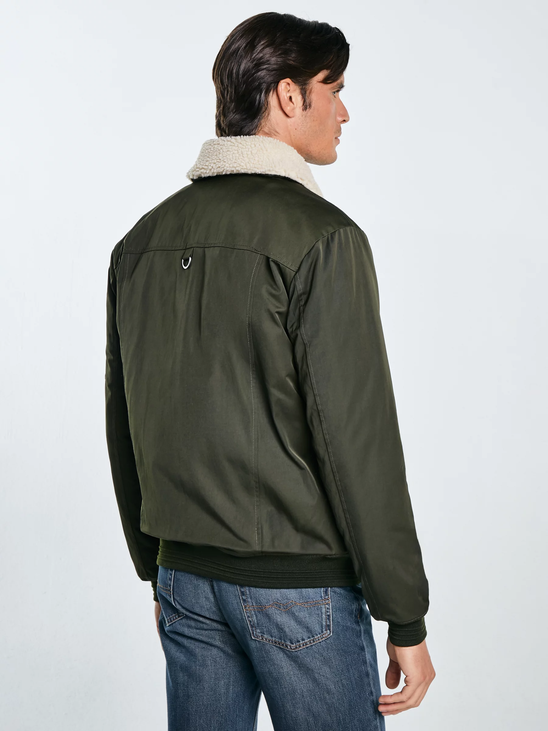 Kurtka męska bomber z kożuszkiem khaki Getnew 303