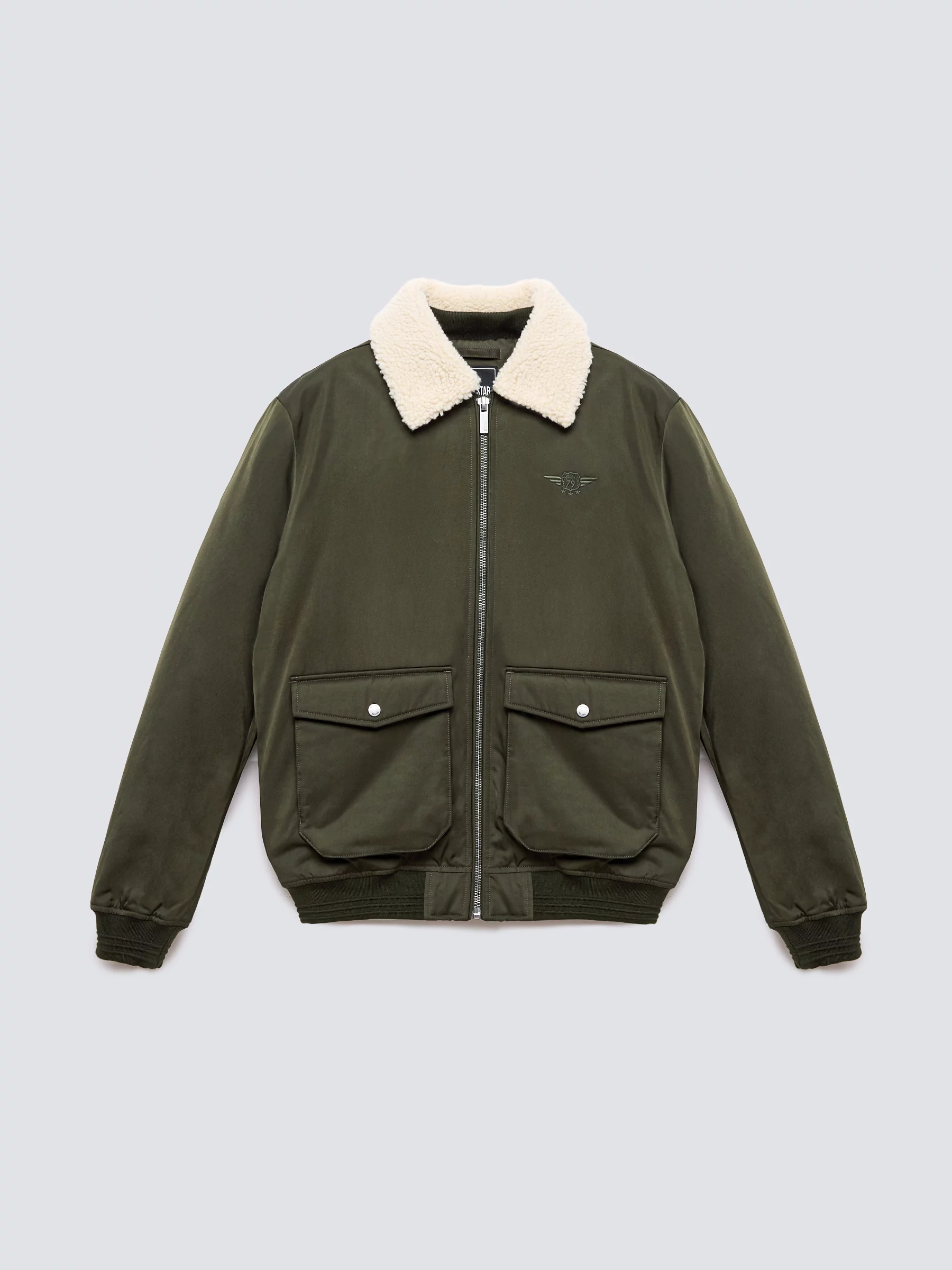 Kurtka męska bomber z kożuszkiem khaki Getnew 303