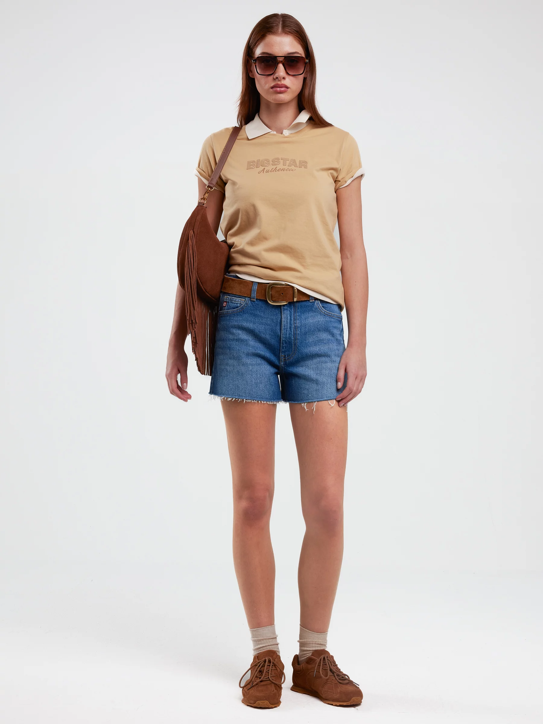 Szorty damskie jeansowe z kolekcji Authentic niebieskie Authentic Girl 369