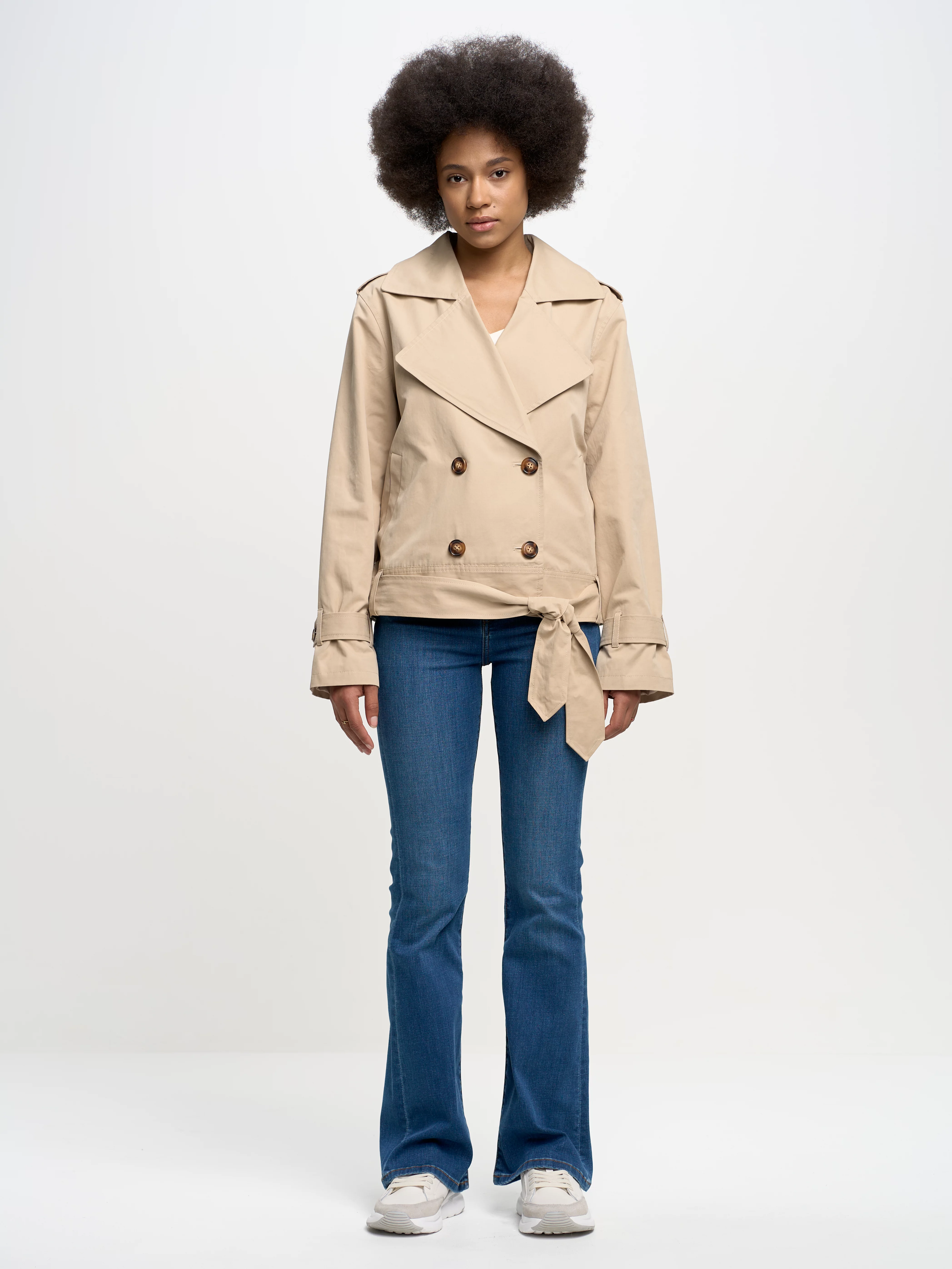 Trencz damski krótki beżowy Barretta 801