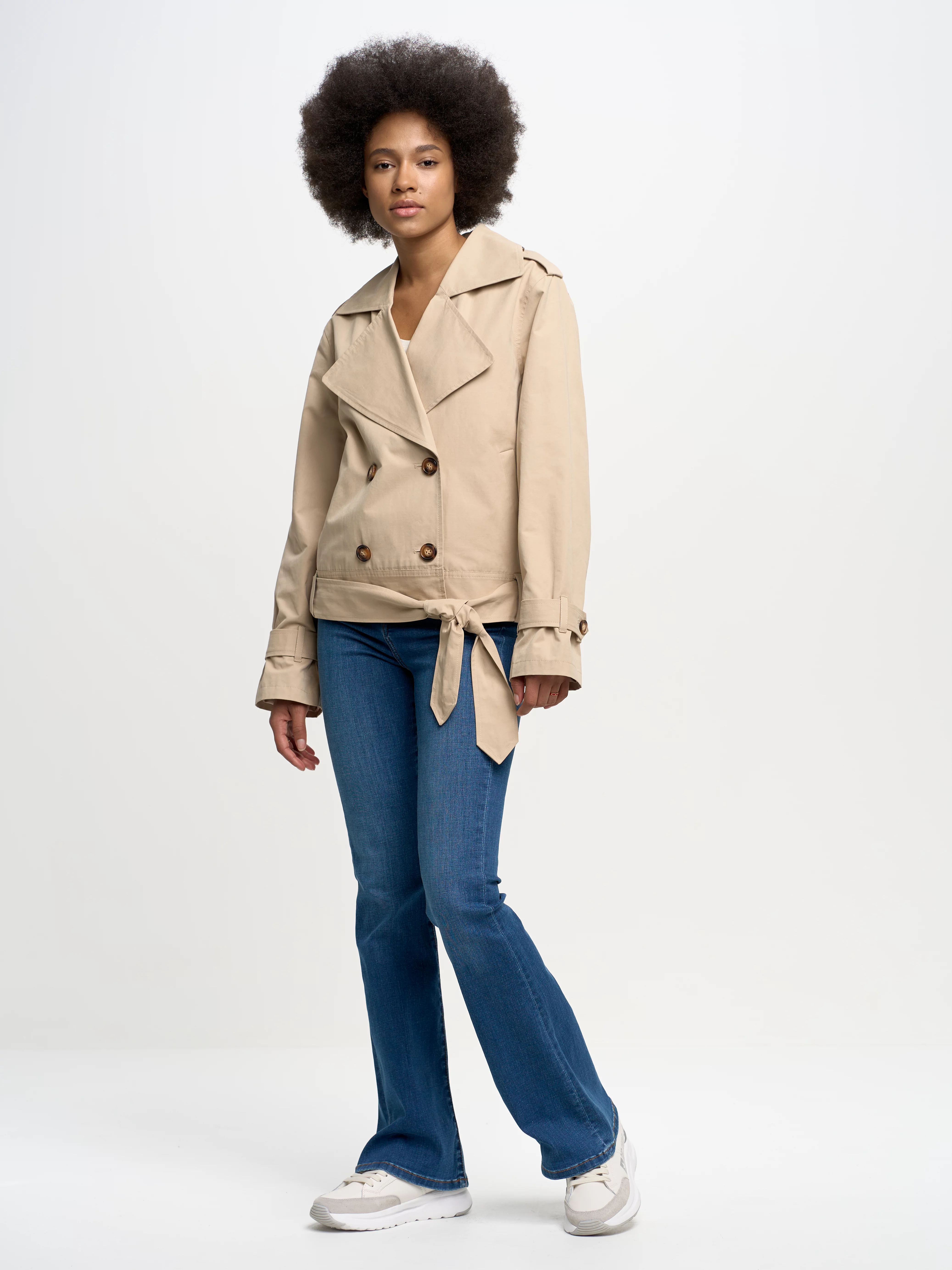 Trencz damski krótki beżowy Barretta 801