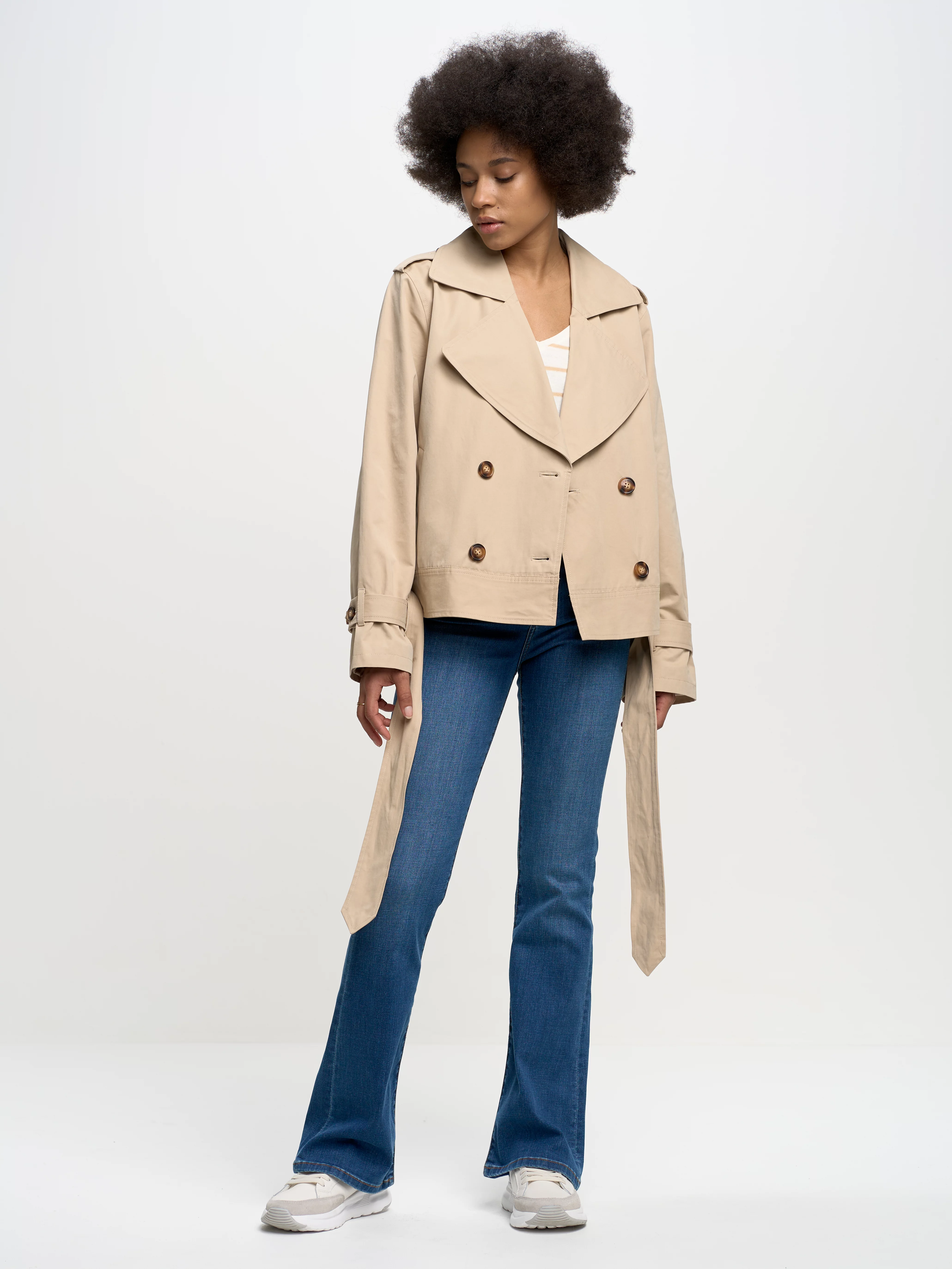 Trencz damski krótki beżowy Barretta 801