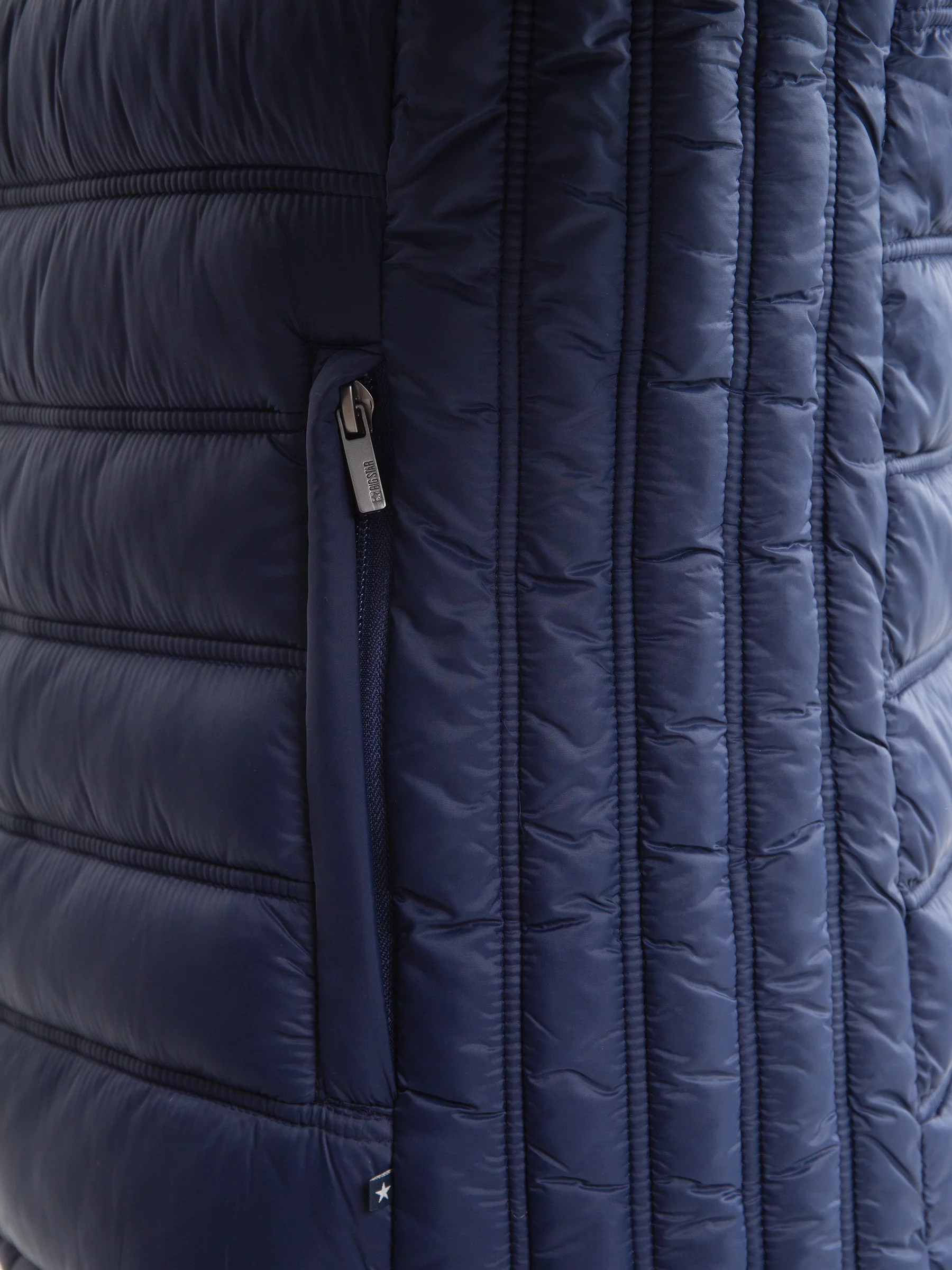 Kurtka męska pikowana z kapturem granatowa Acarf 404