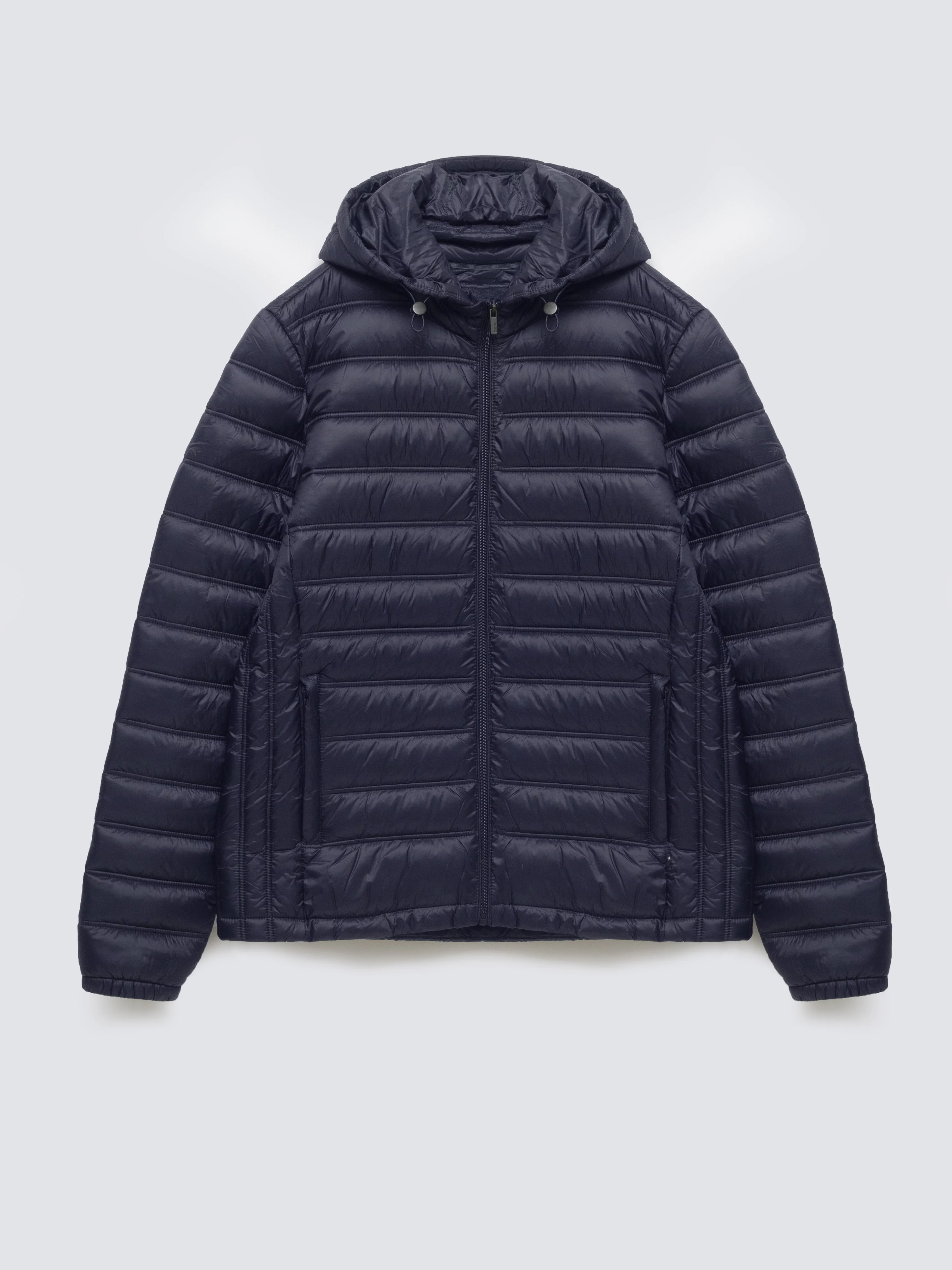 Kurtka męska pikowana z kapturem granatowa Acarf 404