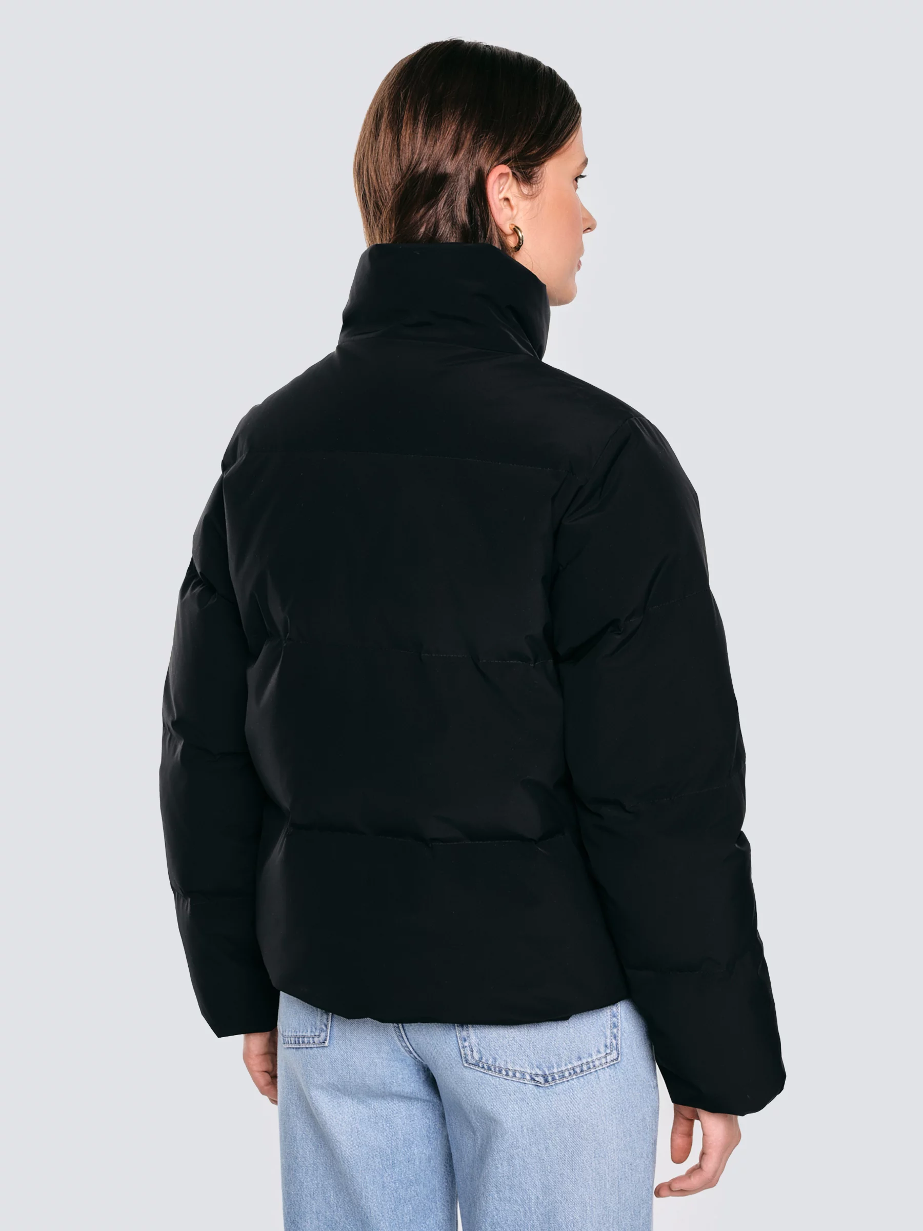 Kurtka damska oversize puchowa z naturalnym wypełnieniem czarna Dalia 906