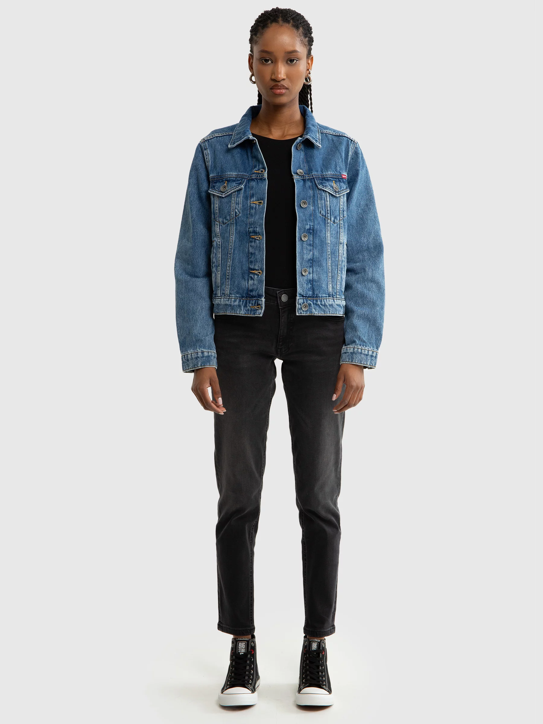 Trampki damskie wysokie czarne JJ274A502 906