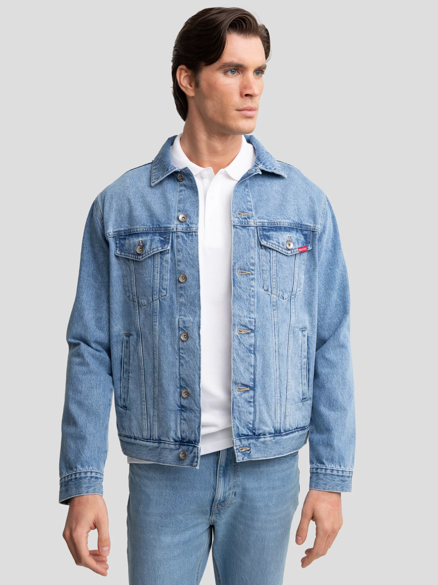 Kurtka męska jeansowa jasnoniebieska Charlie 134