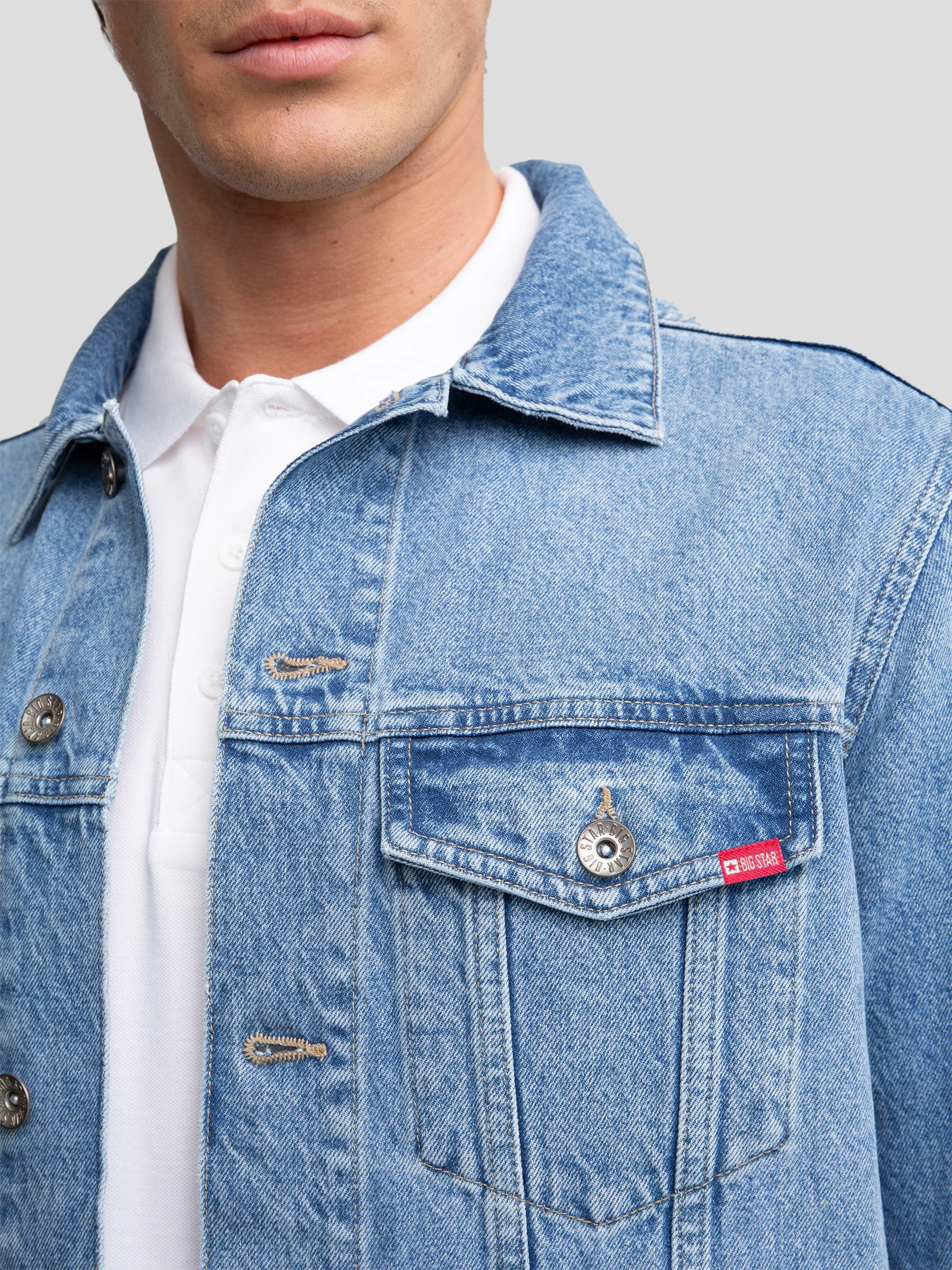 Kurtka męska jeansowa jasnoniebieska Charlie 134