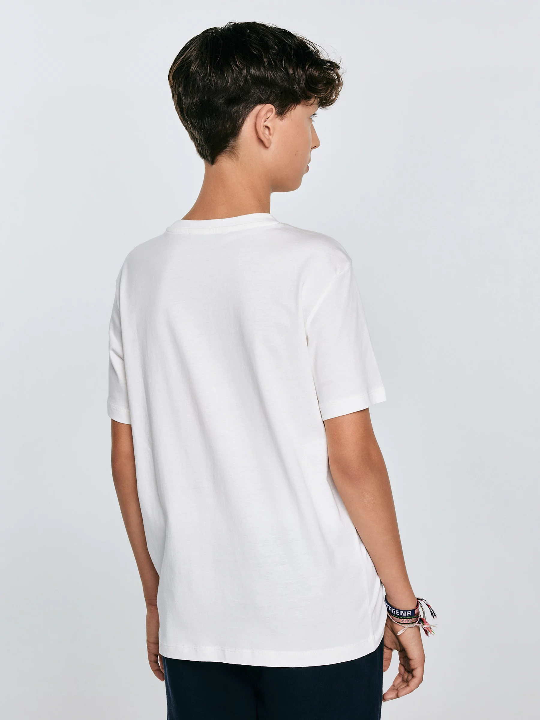 Koszulka chłopięca z nadrukiem biała Mauter 100