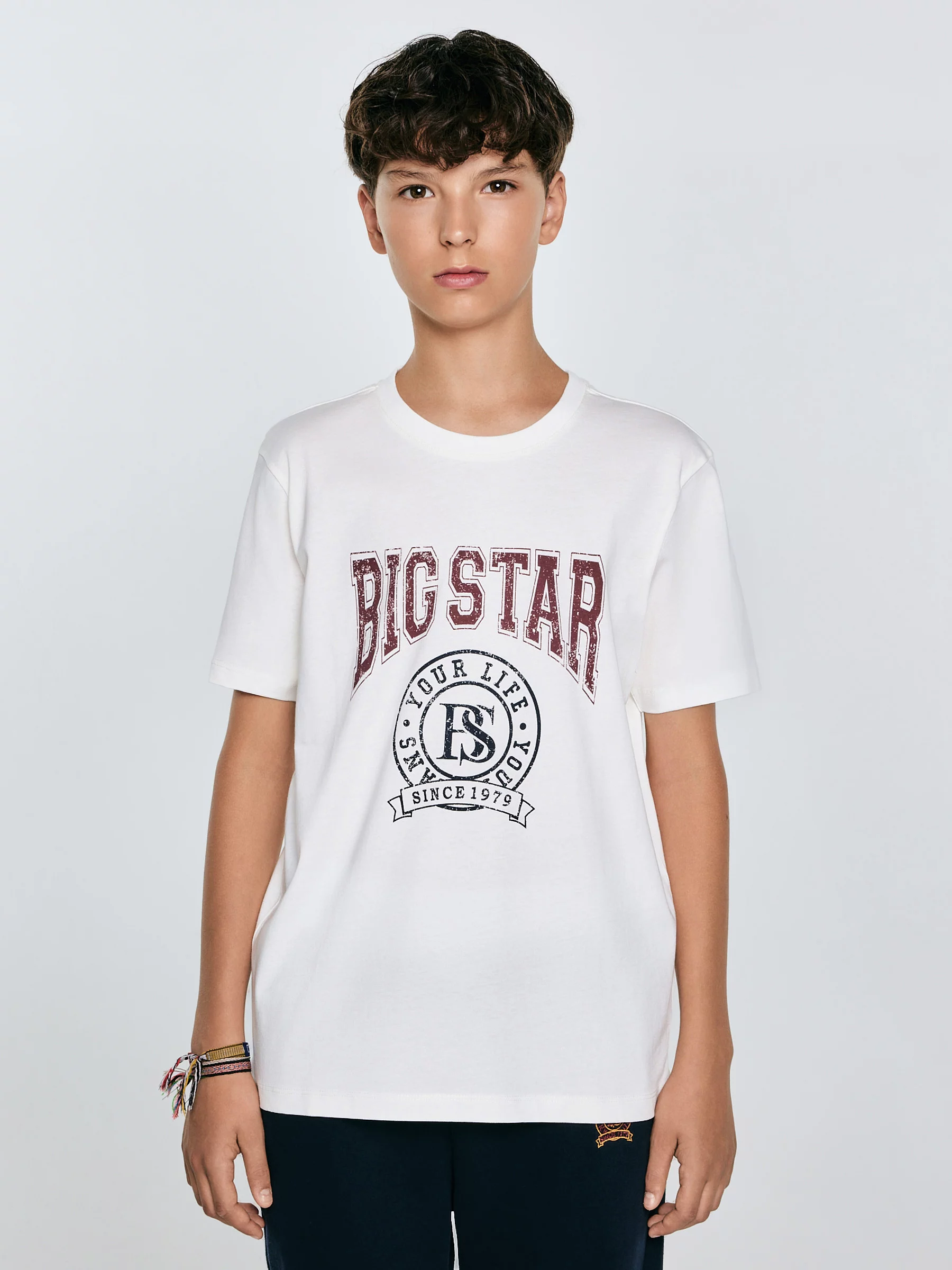 Koszulka chłopięca z nadrukiem biała Mauter 100