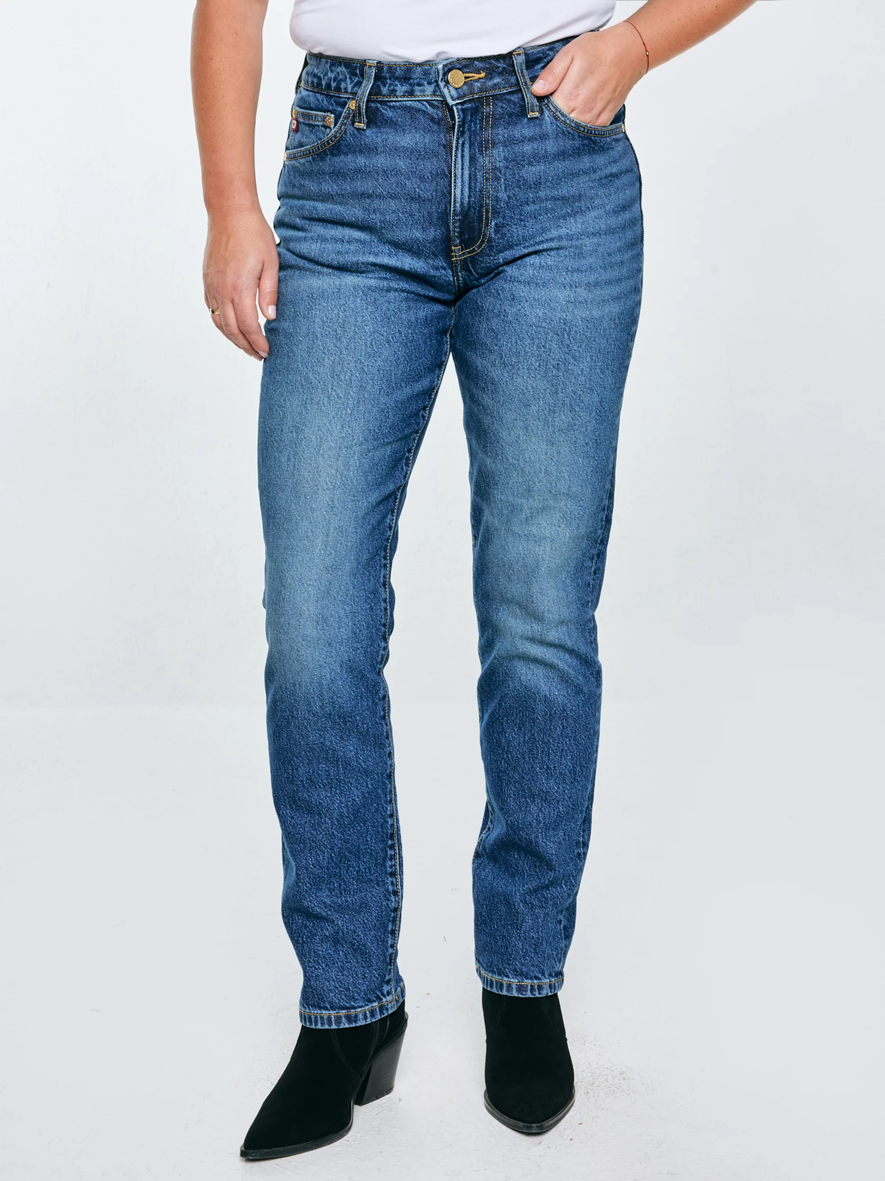 Jeansy damskie proste granatowe Charlotte 570