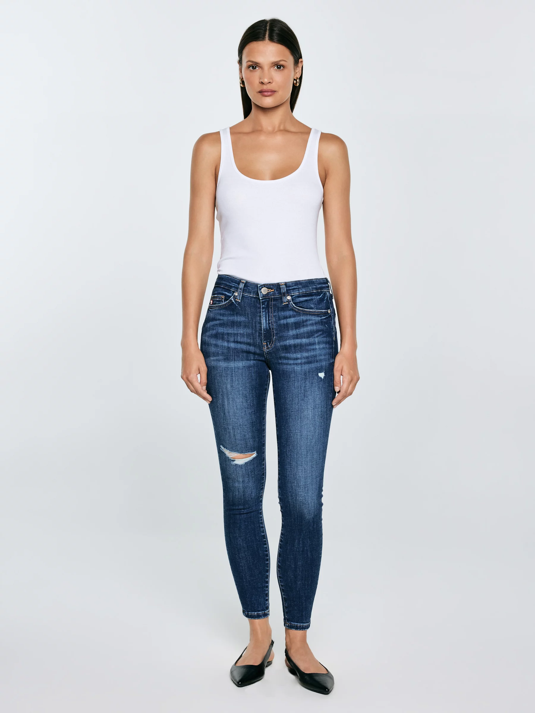 Jeansy damskie push up z wysokim stanem niebieskie Melinda High Waist 521