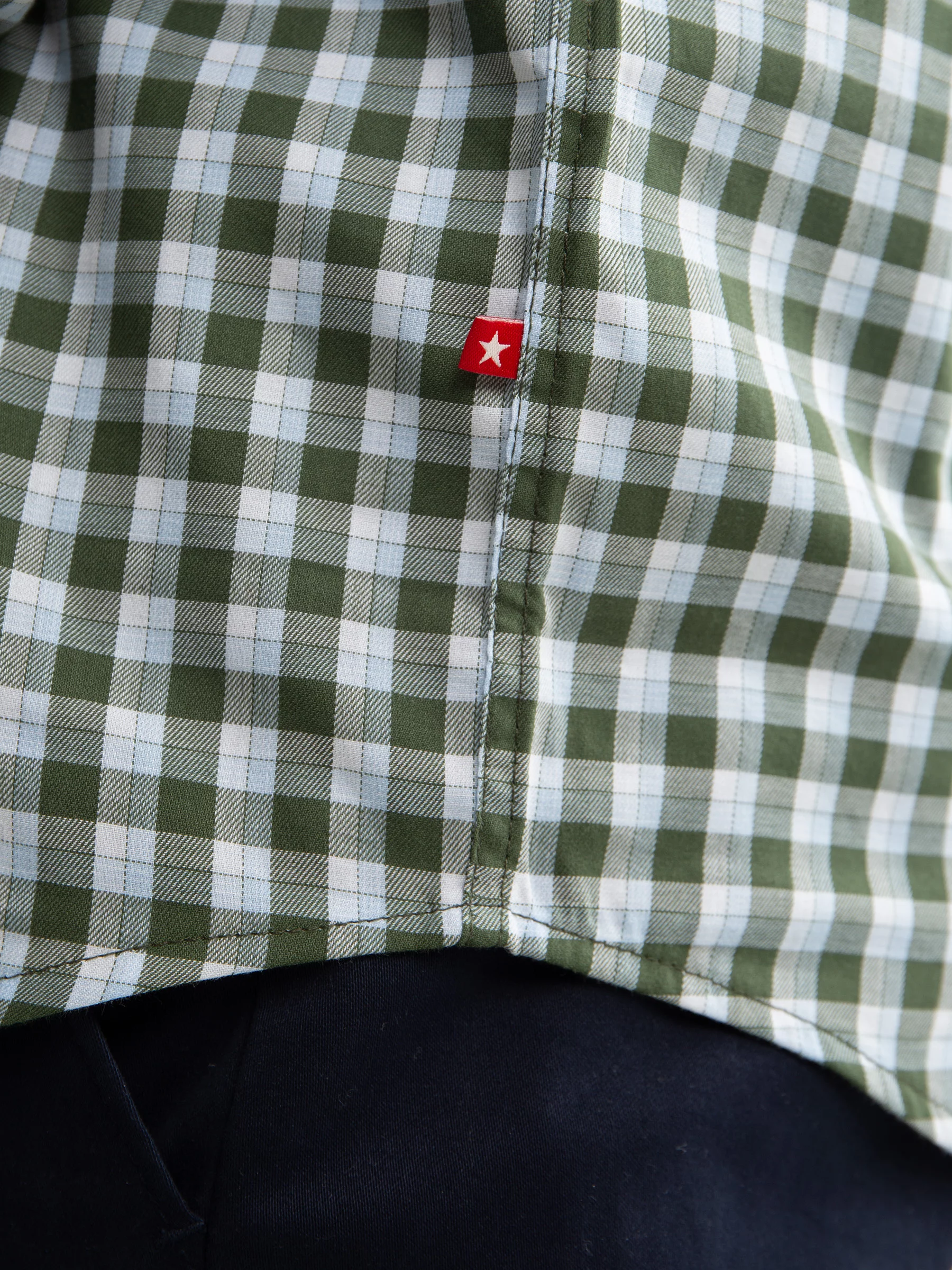 Koszula męska bawełniana w kratę zielono-białą Frankinis 303