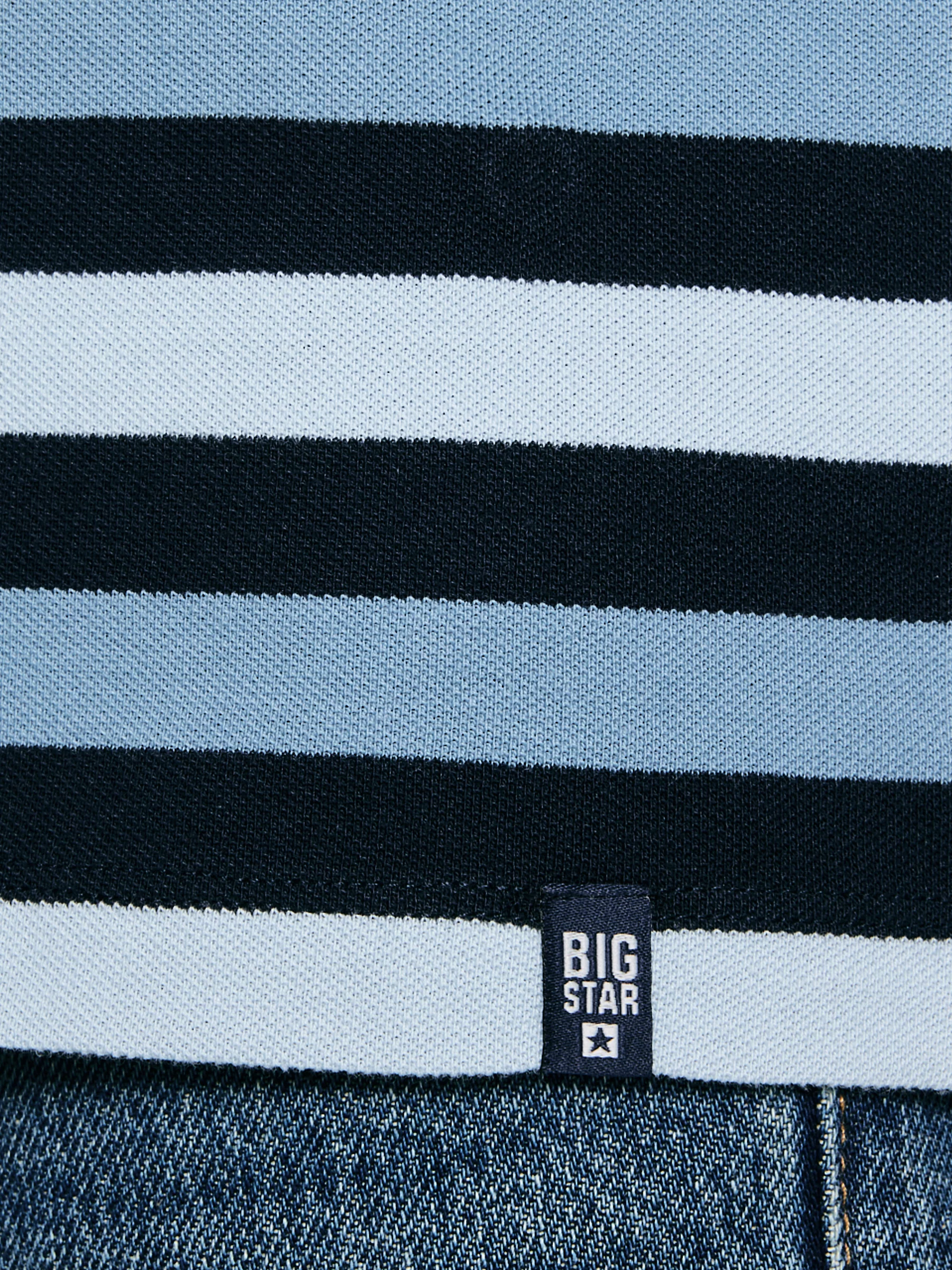 Koszulka męska polo w kolorowe paski Seulir 401