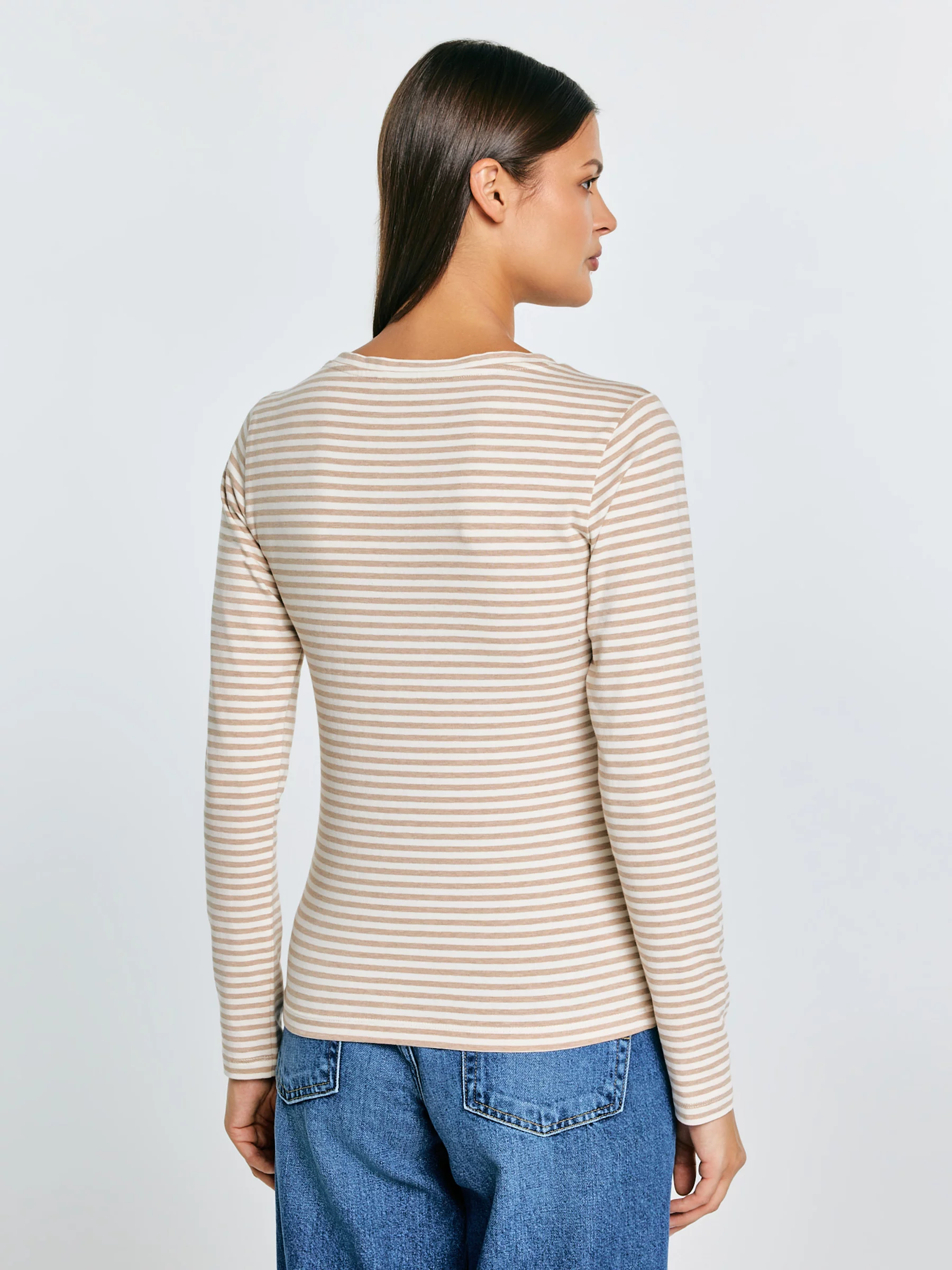 Bluzka damska w paski kremowa Vensa 103