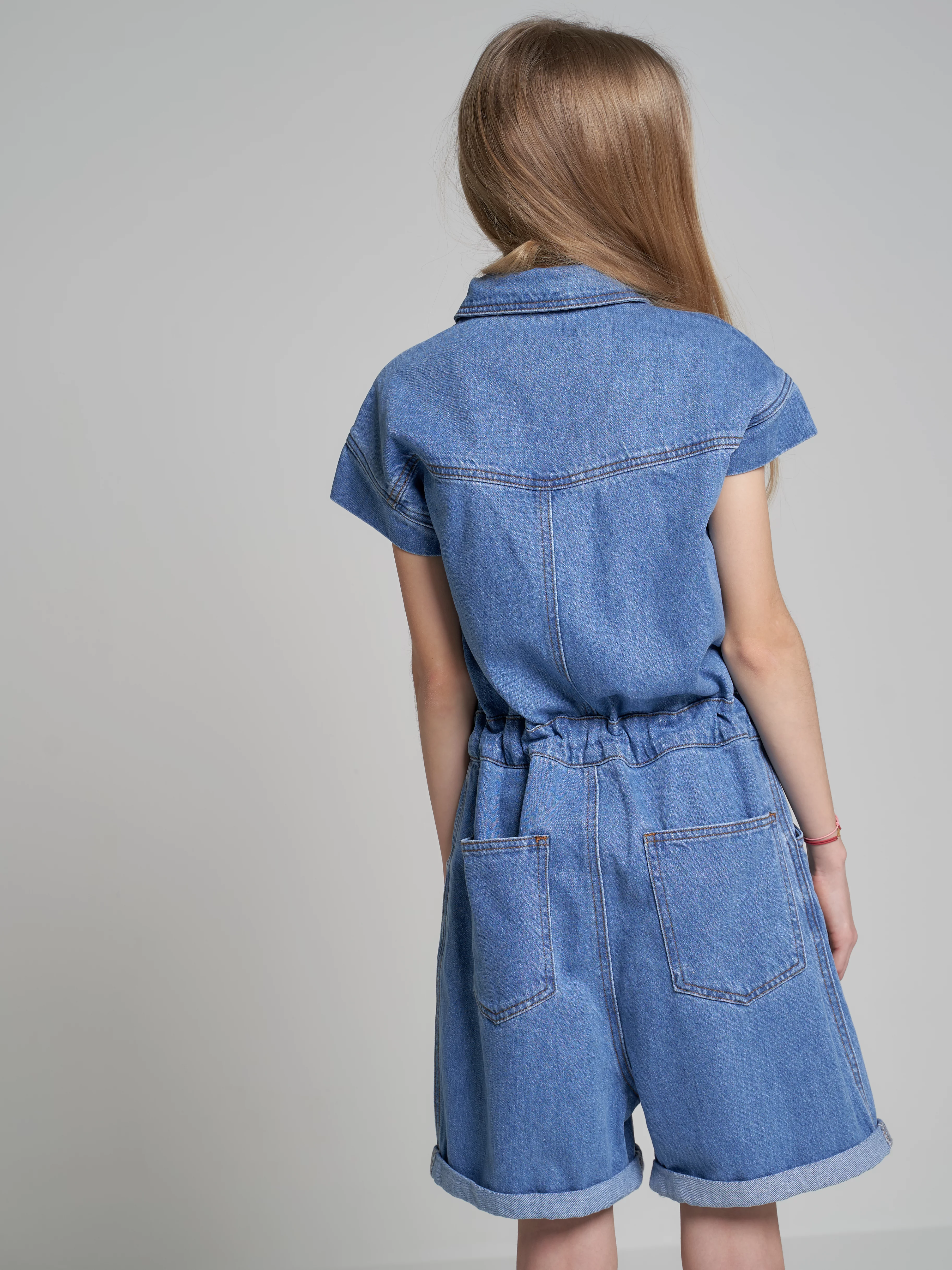 Kombinezon dziewczęcy jeansowy niebieski Quinn 129