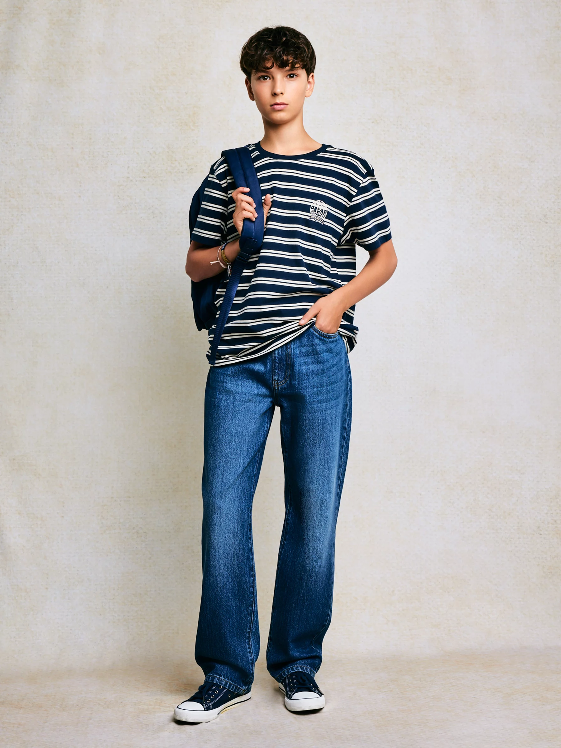 Jeansy chłopięce loose granatowe Zacky 586