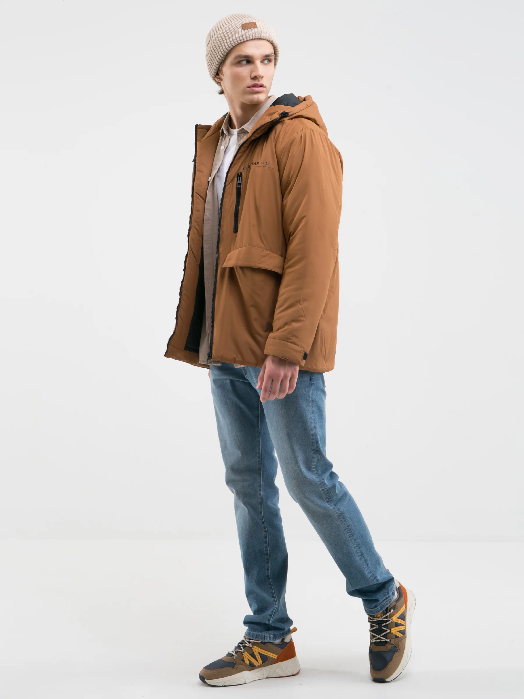 Kurtka męska sportowa ocieplana brązowa Gurkan 802