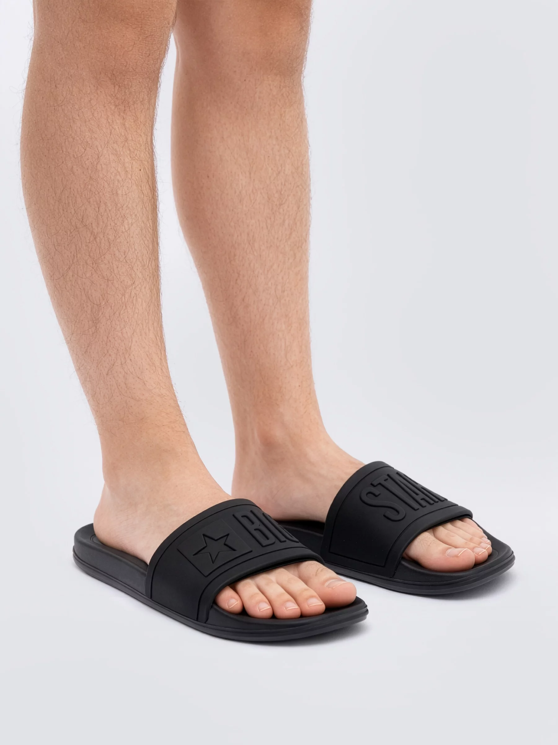 Klapki męskie plażowe czarne DD174690 900