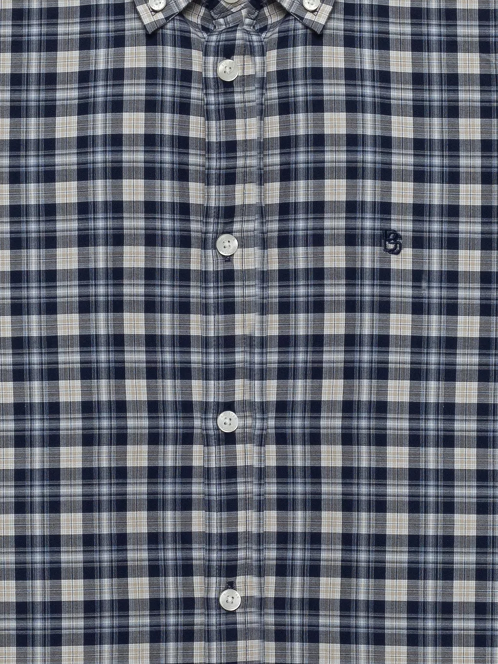 Koszula męska bawełniana w kratę granatowa Gibbineros 402