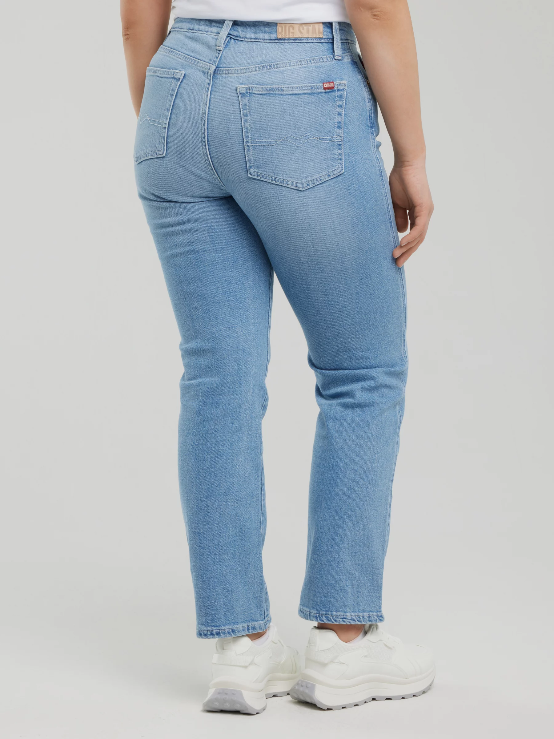 Jeansy damskie z prostą nogawką jasnoniebieskie Myrra 113