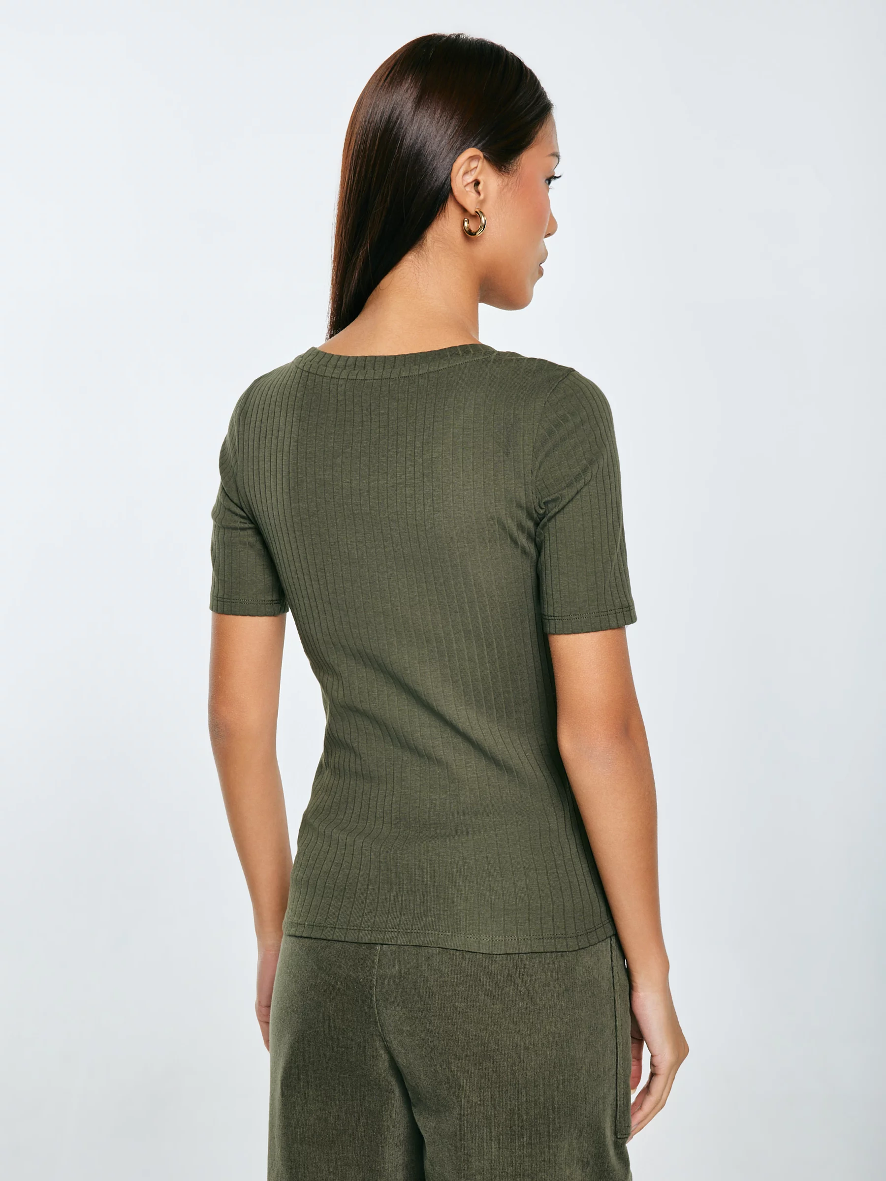 Koszulka damska w prążek khaki Asterca 303