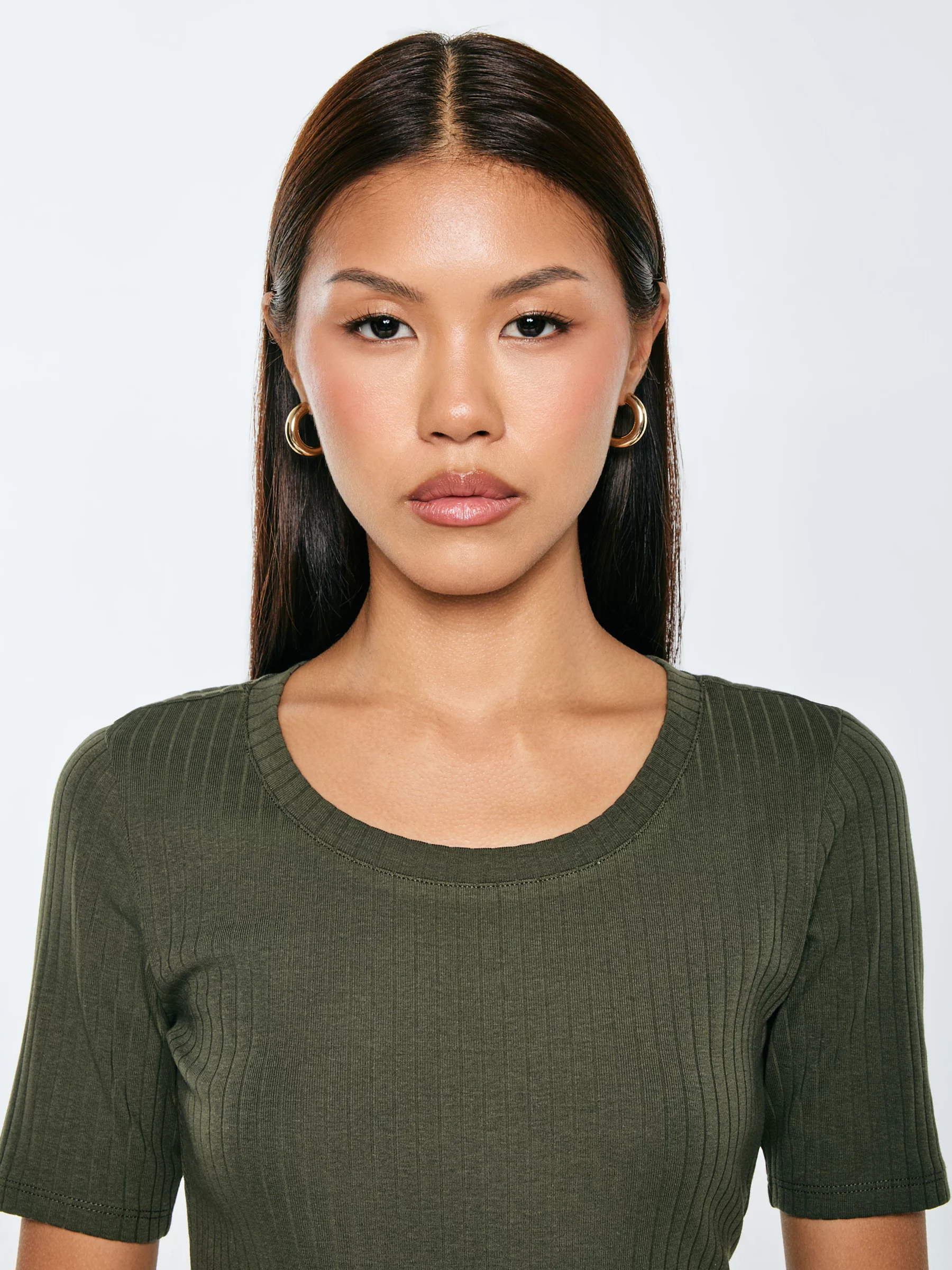 Koszulka damska w prążek khaki Asterca 303