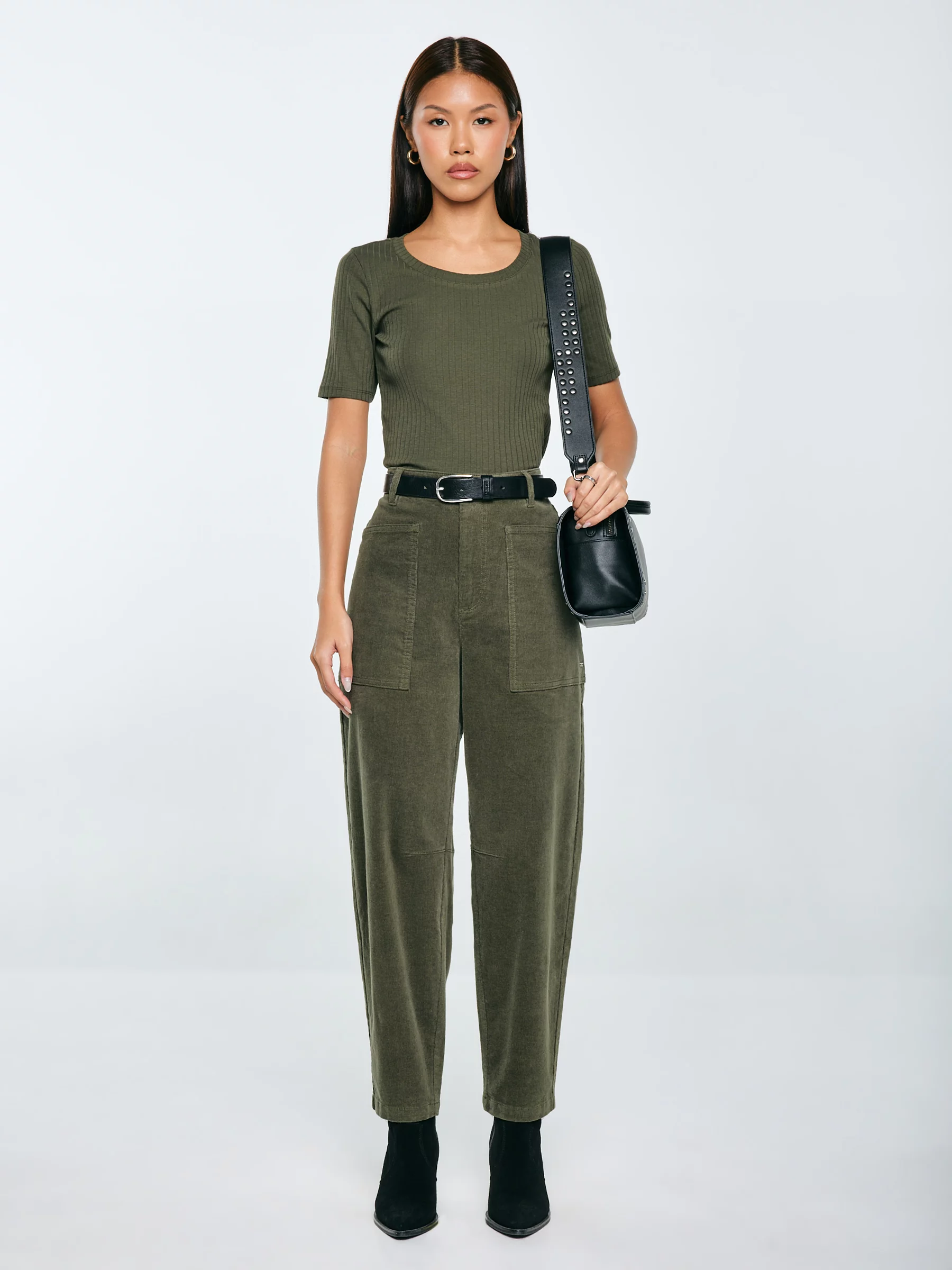 Koszulka damska w prążek khaki Asterca 303