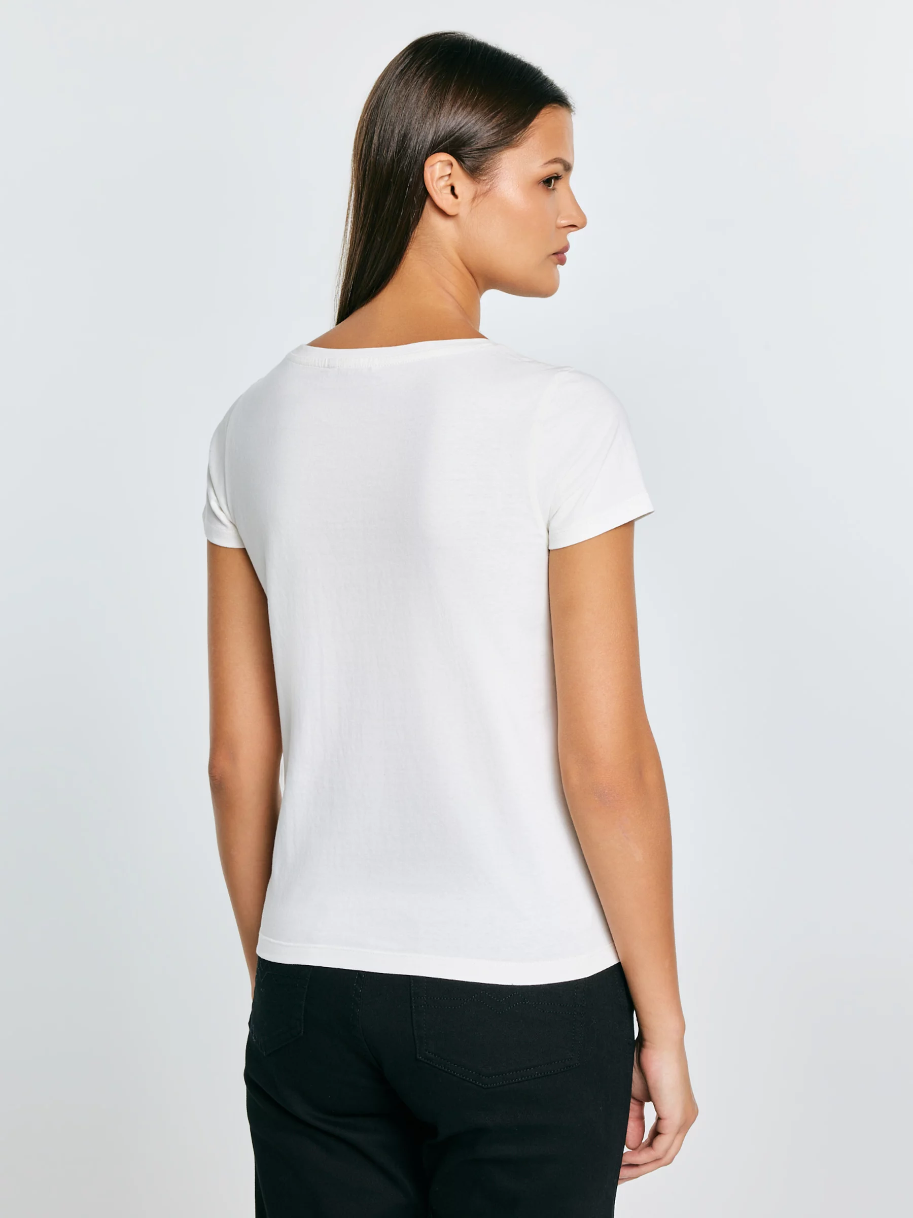 Koszulka damska z logo BIG STAR z cyrkonii biała Avra 100