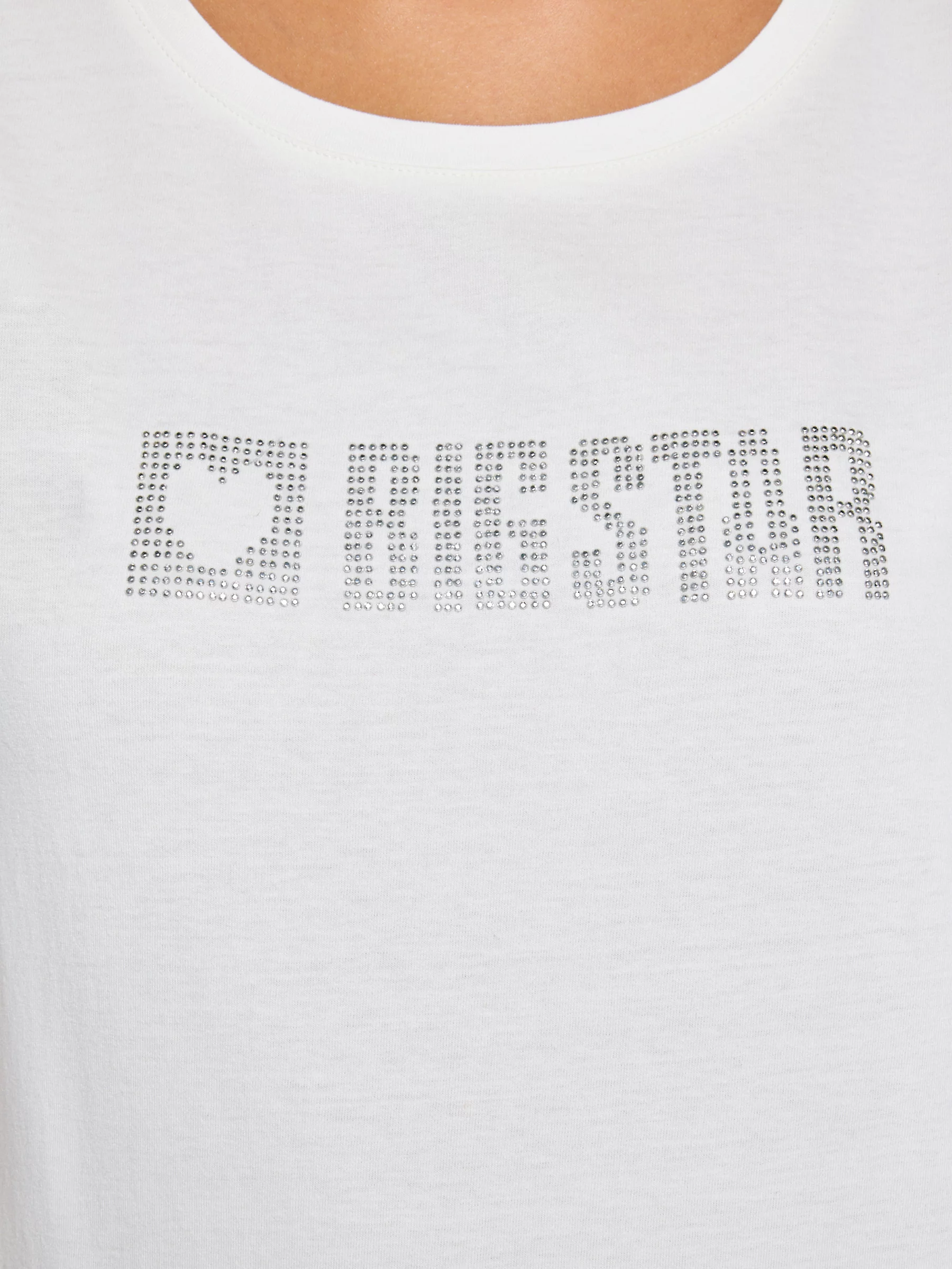 Koszulka damska z logo BIG STAR z cyrkonii biała Avra 100