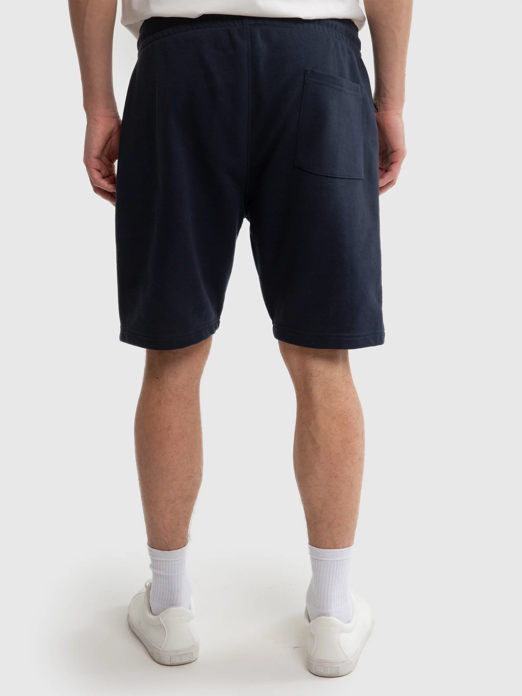 Szorty męskie dresowe wiązane w pasie granatowe Kersyner 403