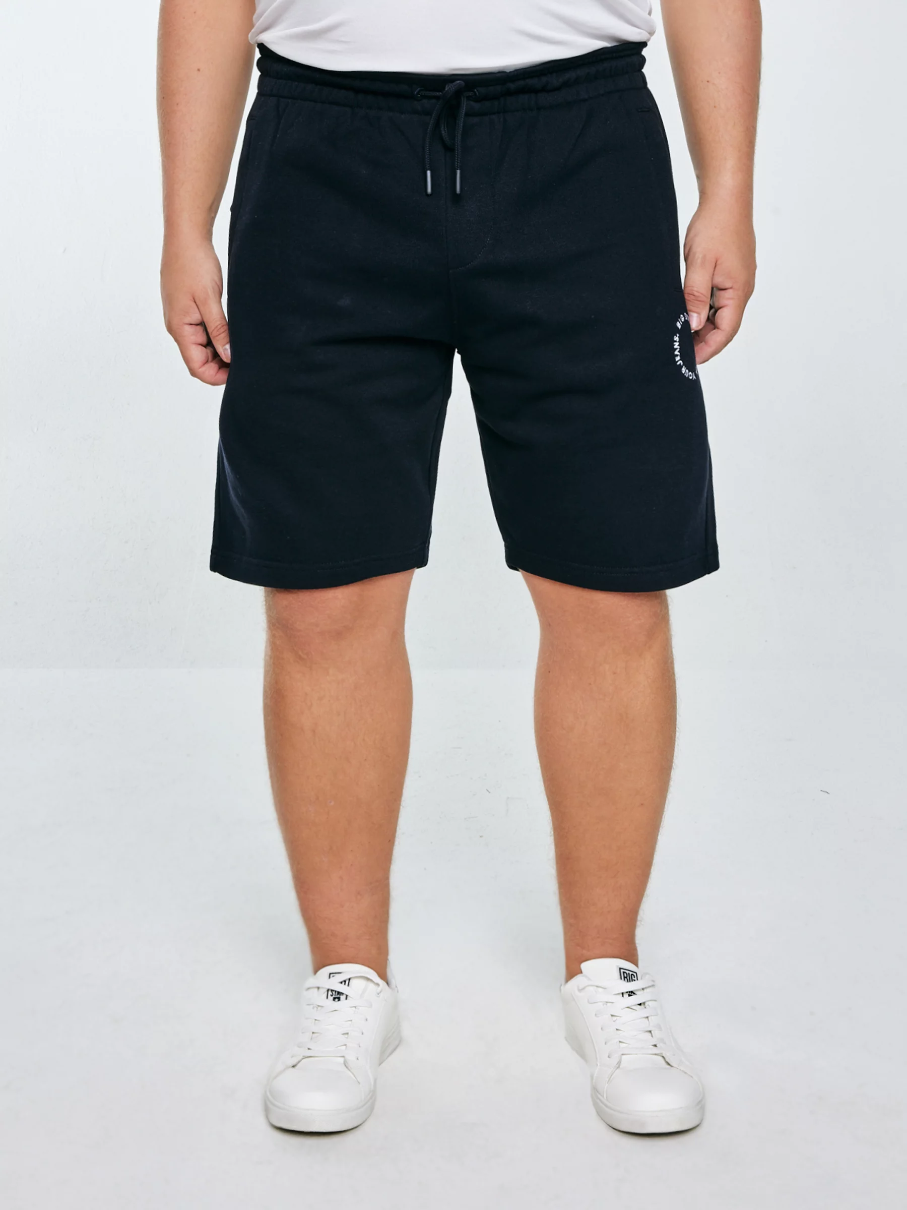 Szorty męskie dresowe wiązane w pasie granatowe Kersyner 403