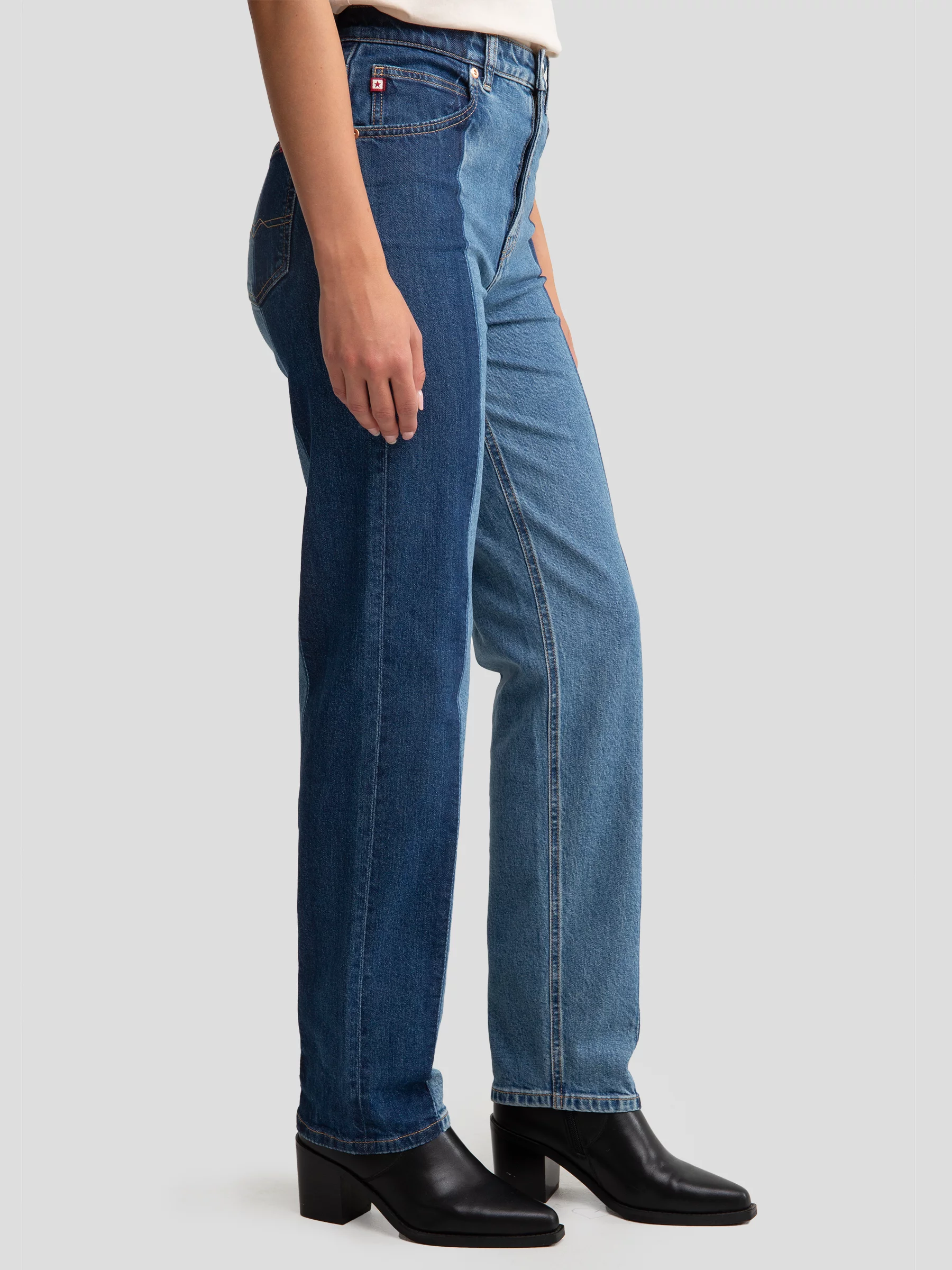 Jeansy damskie dwukolorowe niebieskie Avril 491