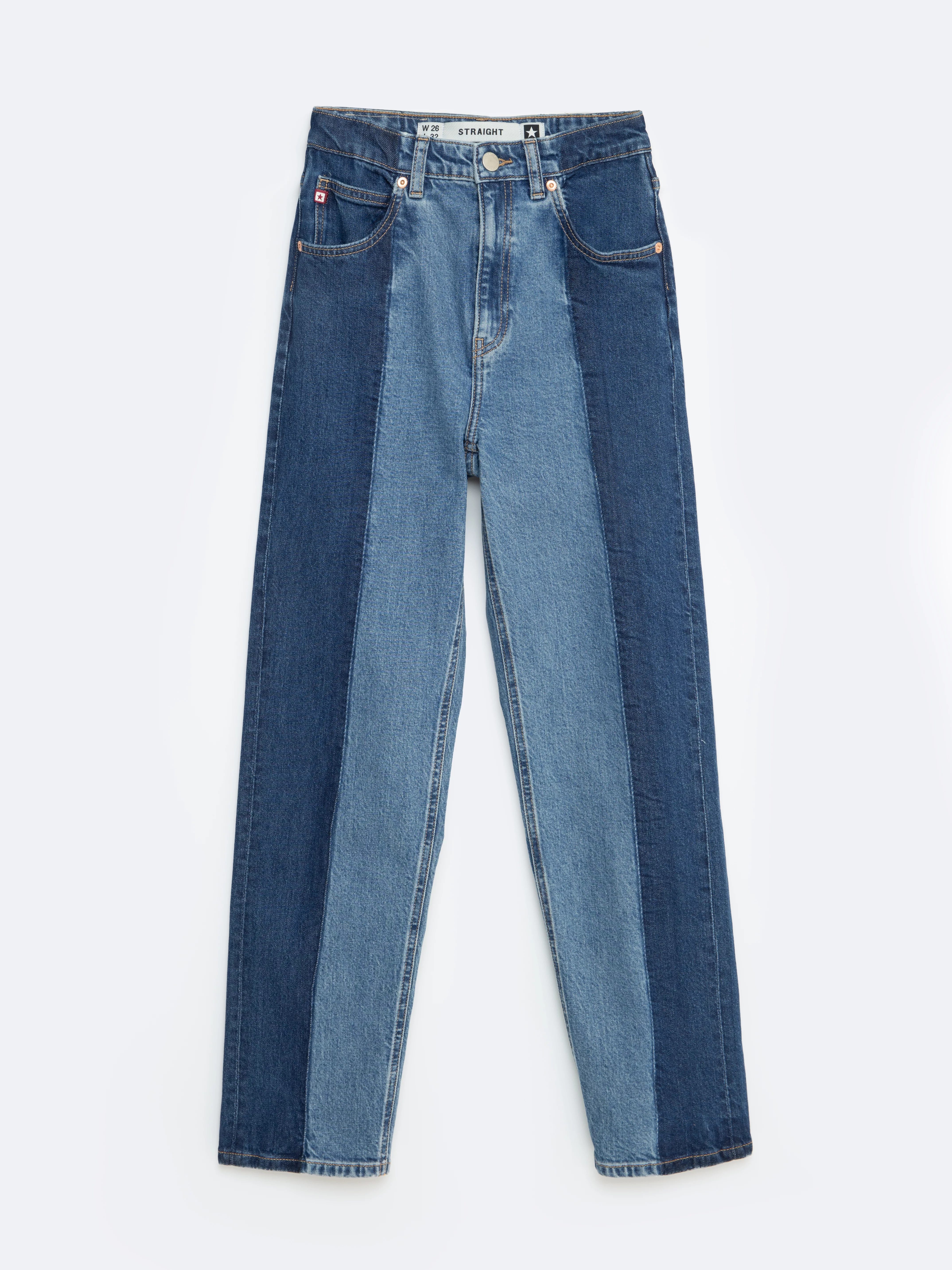 Jeansy damskie dwukolorowe niebieskie Avril 491