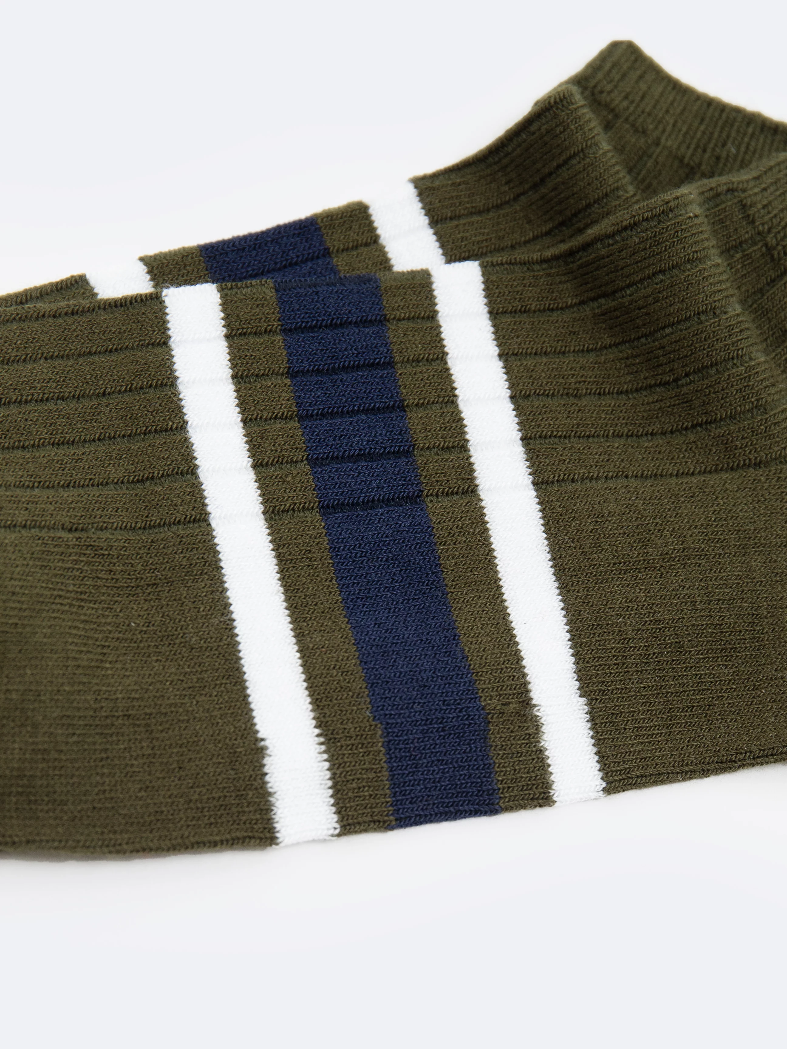 Stopki męskie bambusowe w paski khaki Tagar 303