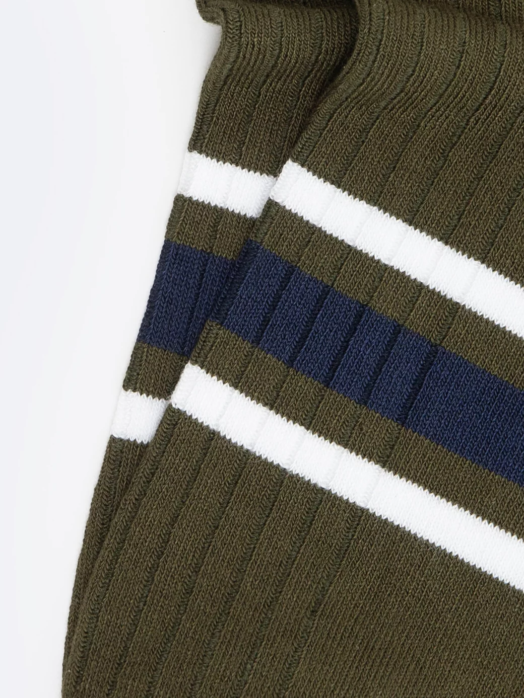 Stopki męskie bambusowe w paski khaki Tagar 303