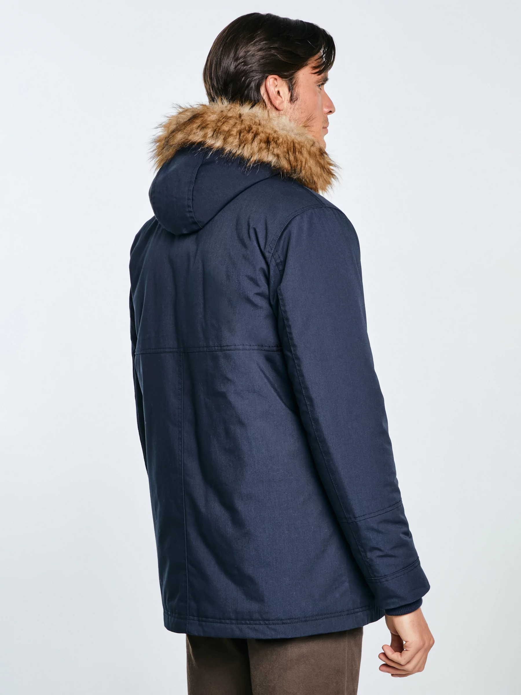 Kurtka męska parka z wypełnieniem granatowa Kingsley 403