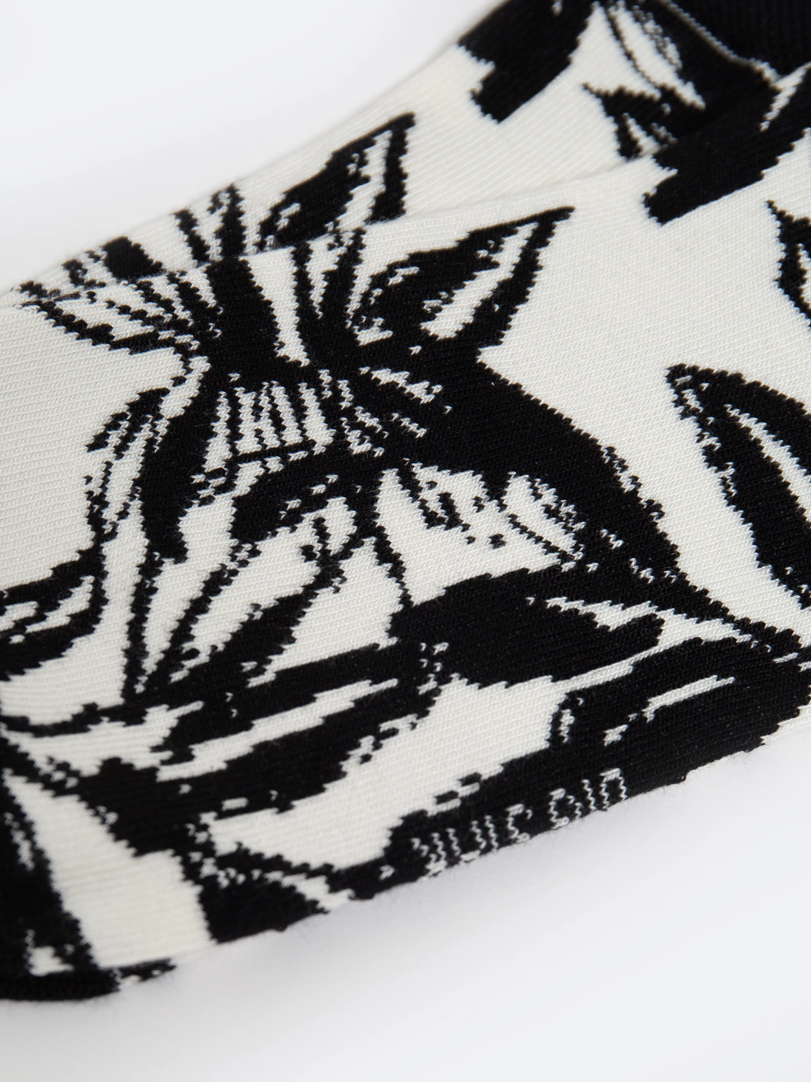 Stopki damskie bambusowe z motywem kwiatowym białe Florita 100