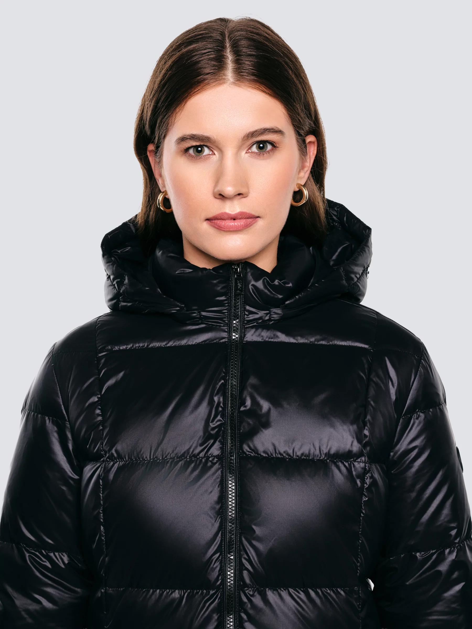 Płaszcz damski puchowy z naturalnym wypełnieniem czarny Melissa 906