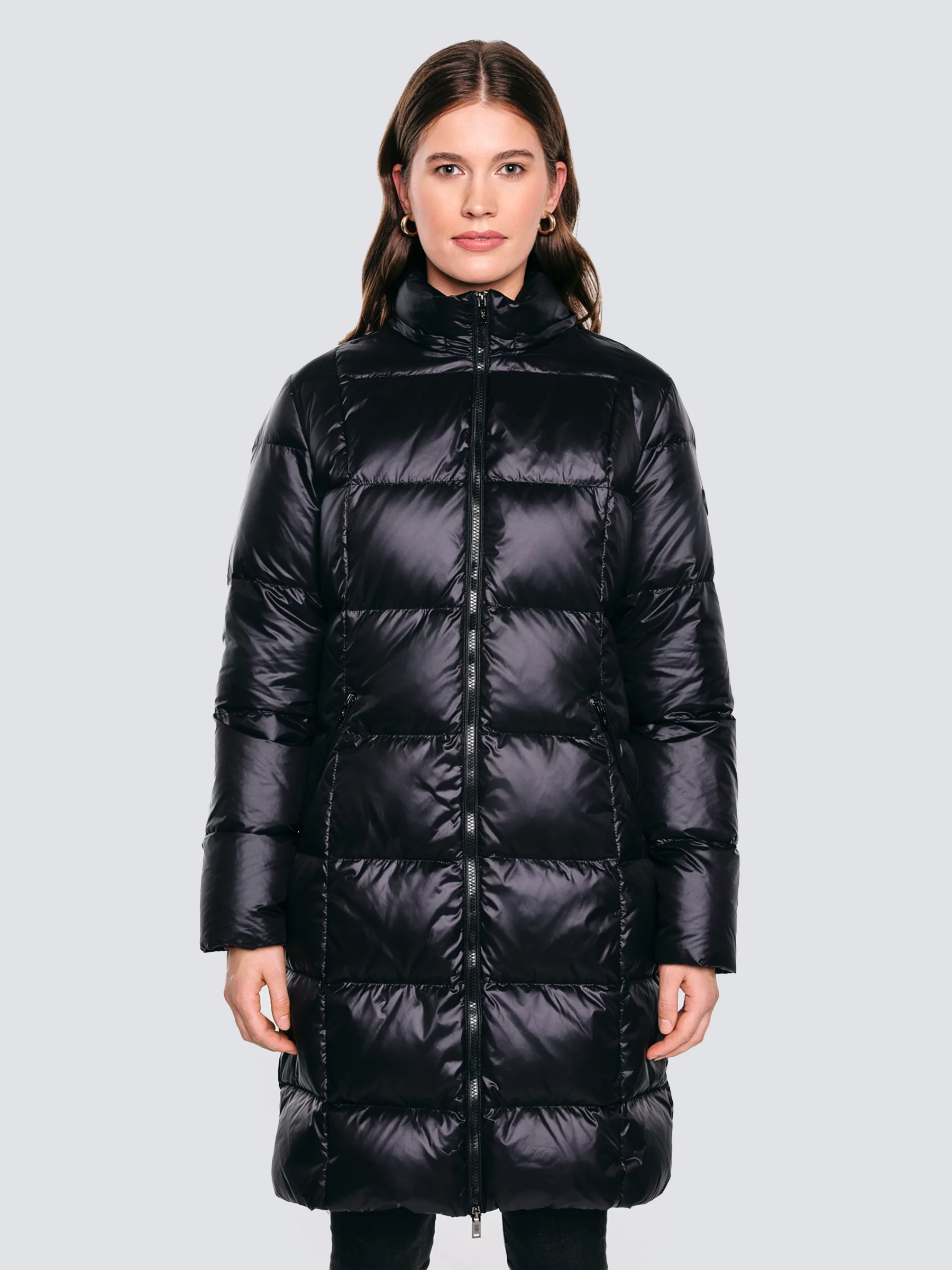 Płaszcz damski puchowy z naturalnym wypełnieniem czarny Melissa 906