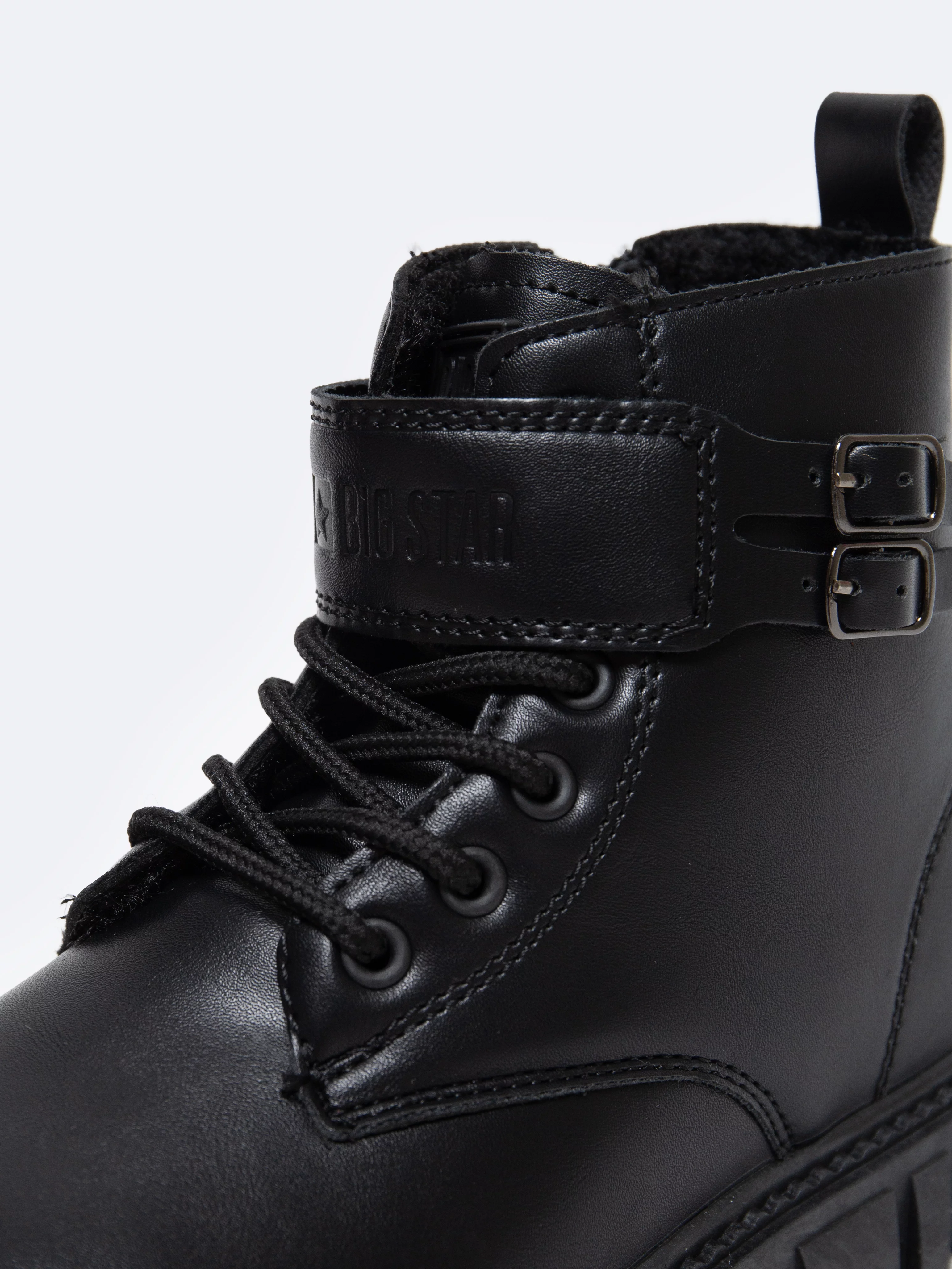 Trapery dziecięce ze skóry ekologicznej czarne OO374084 906