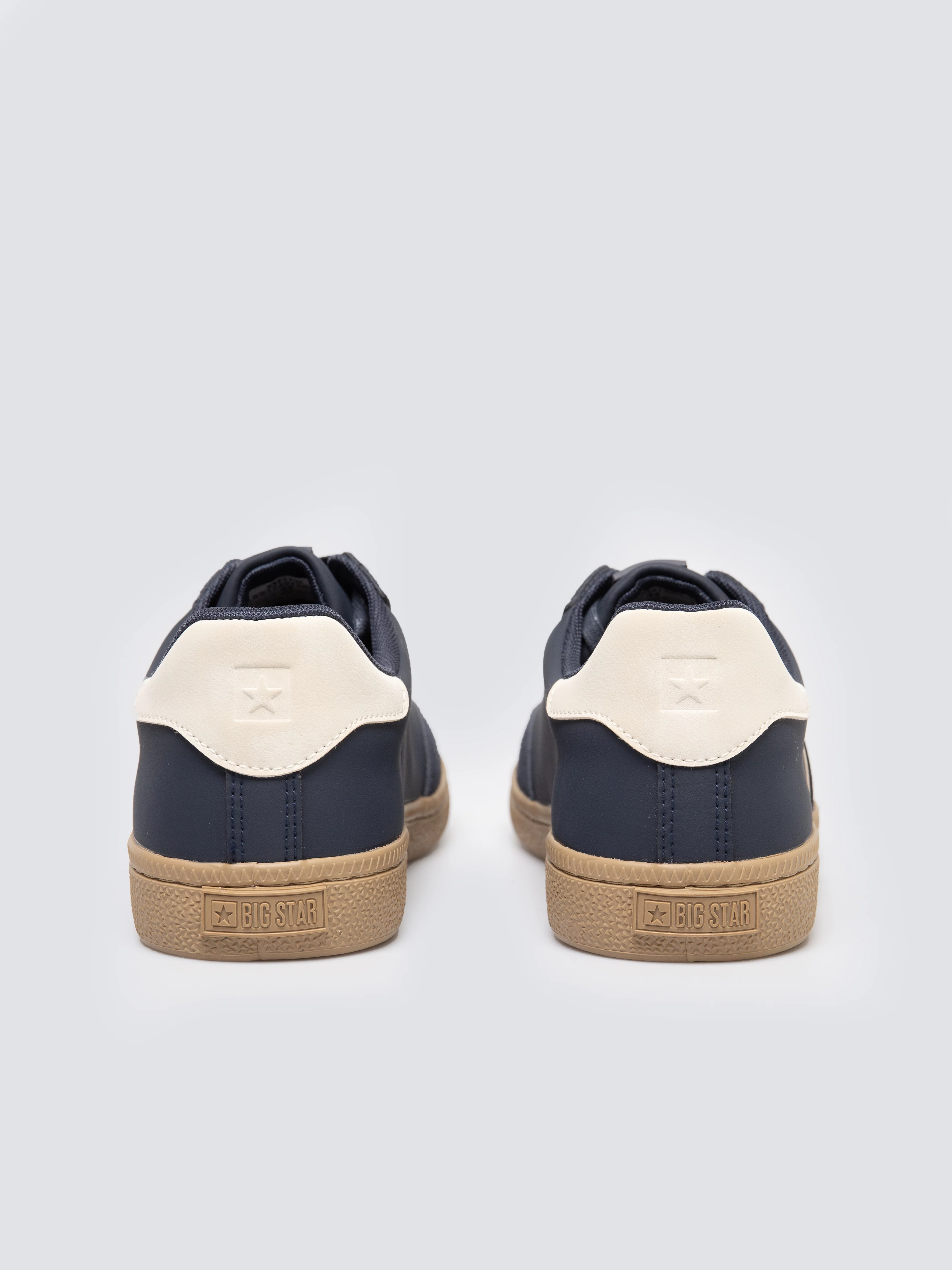 Sneakersy męskie sportowe ze skóry ekologicznej granatowe SS174079 403