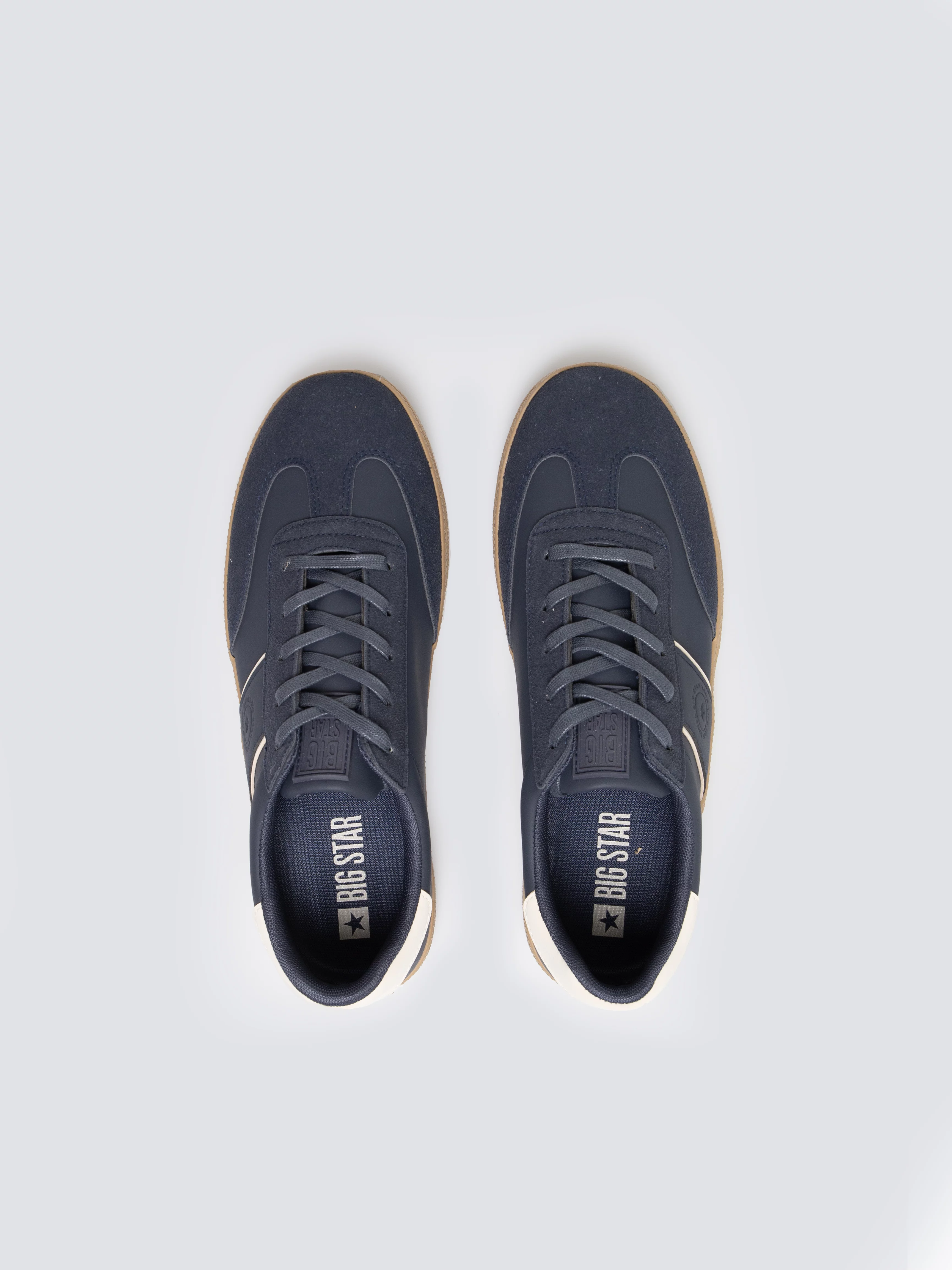 Sneakersy męskie sportowe ze skóry ekologicznej granatowe SS174079 403