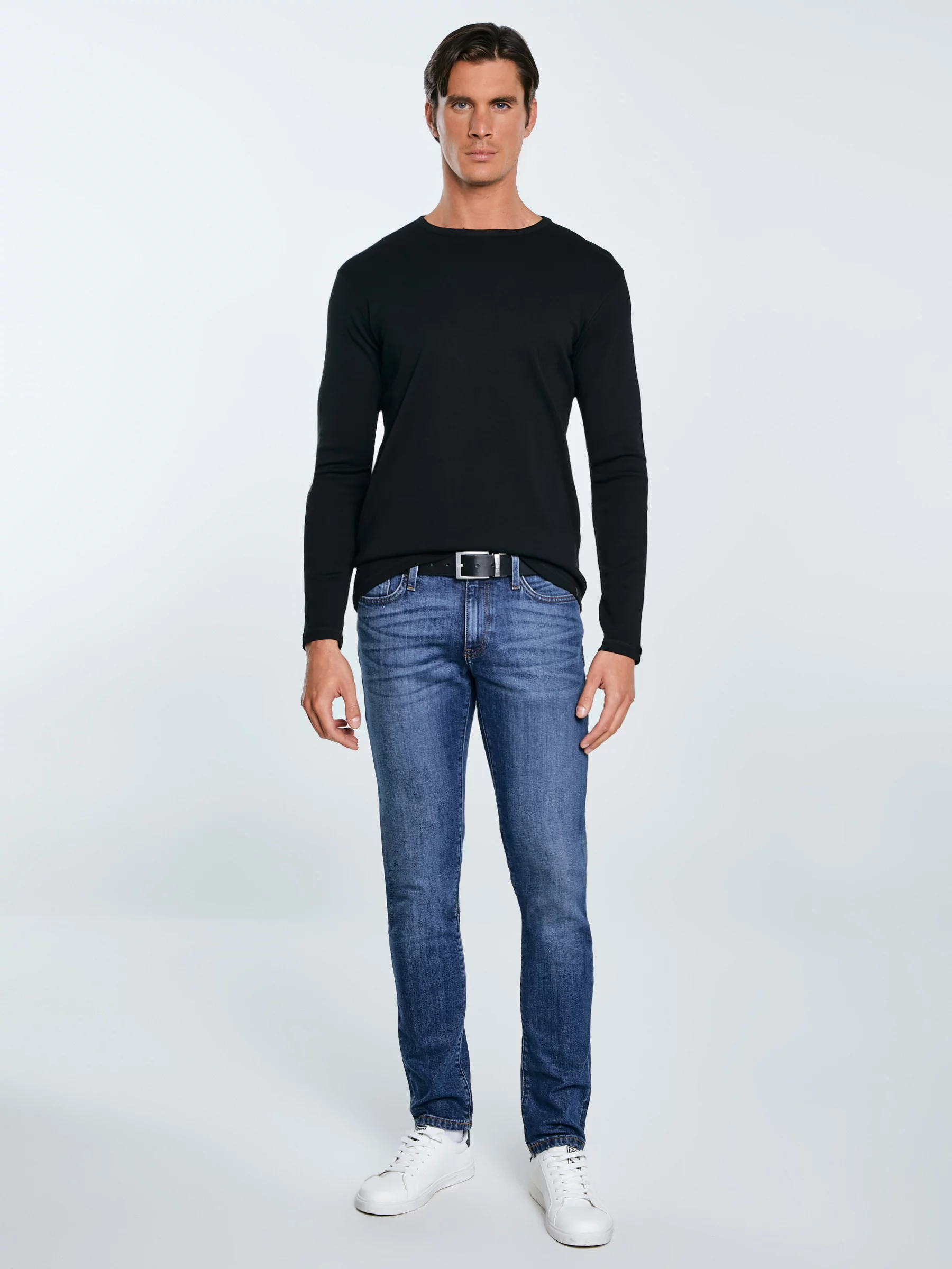 Koszulka męska z długim rękawem czarna Classical 906