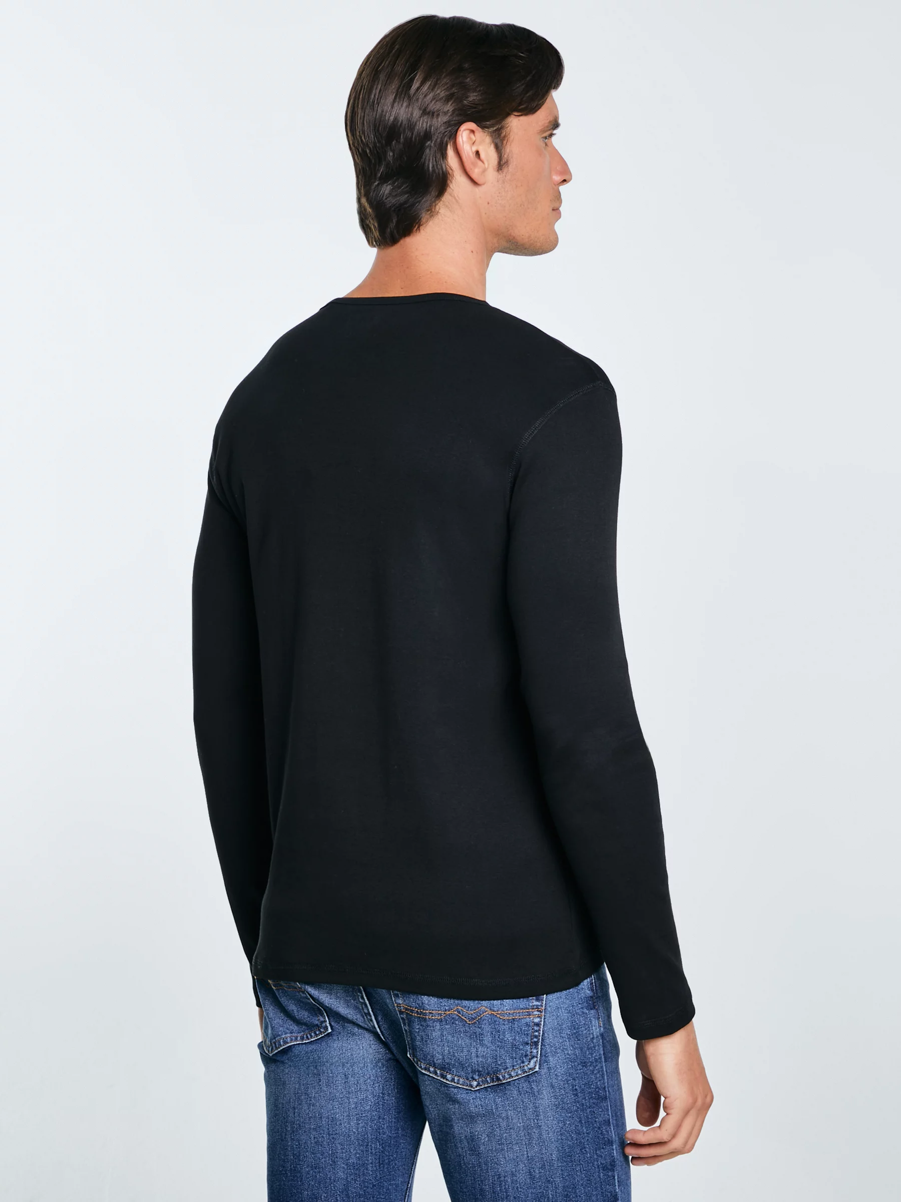 Koszulka męska z długim rękawem czarna Classical 906